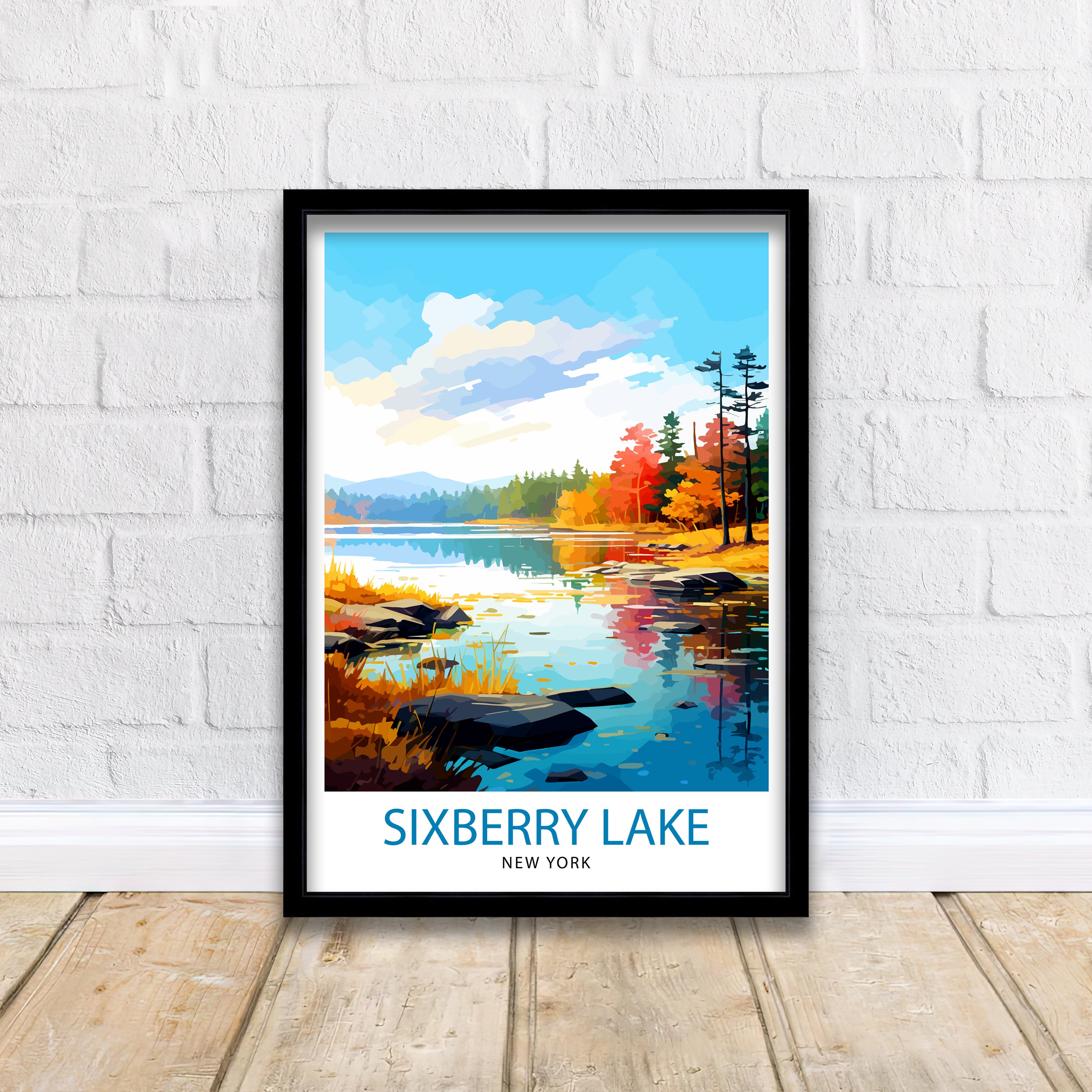 Sixberry Lake France Travel Print France Wall Decor Sixberry Lake Poster French Lake Travel Prints France Art Print Sixberry