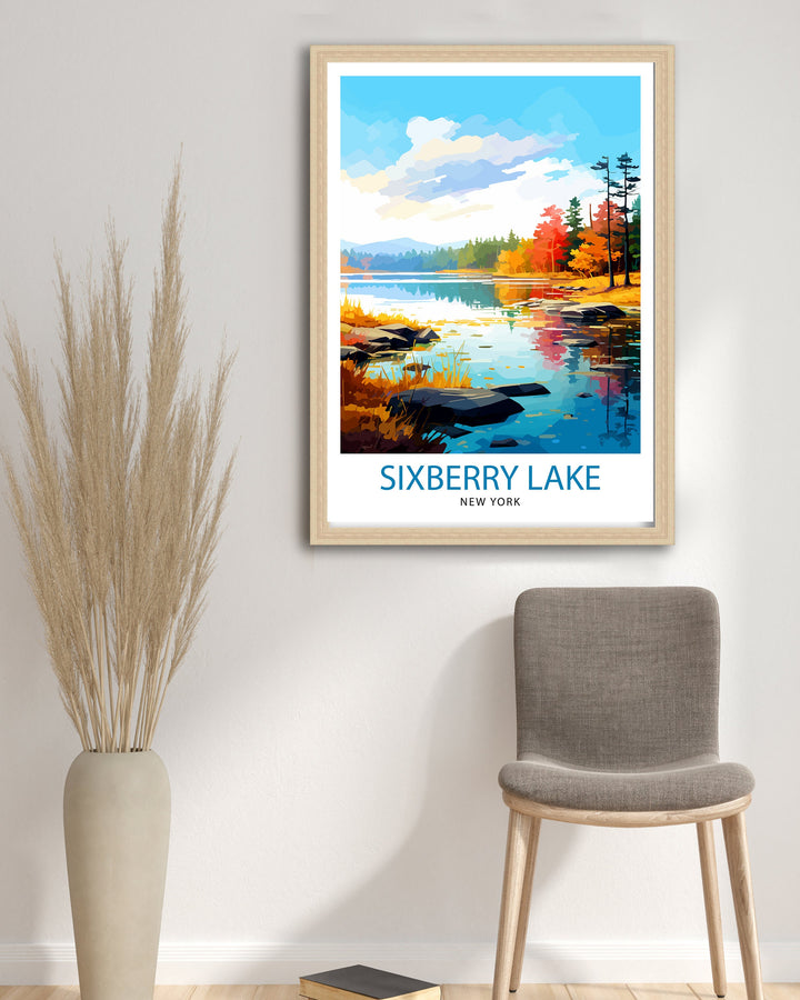 Sixberry Lake France Travel Poster France