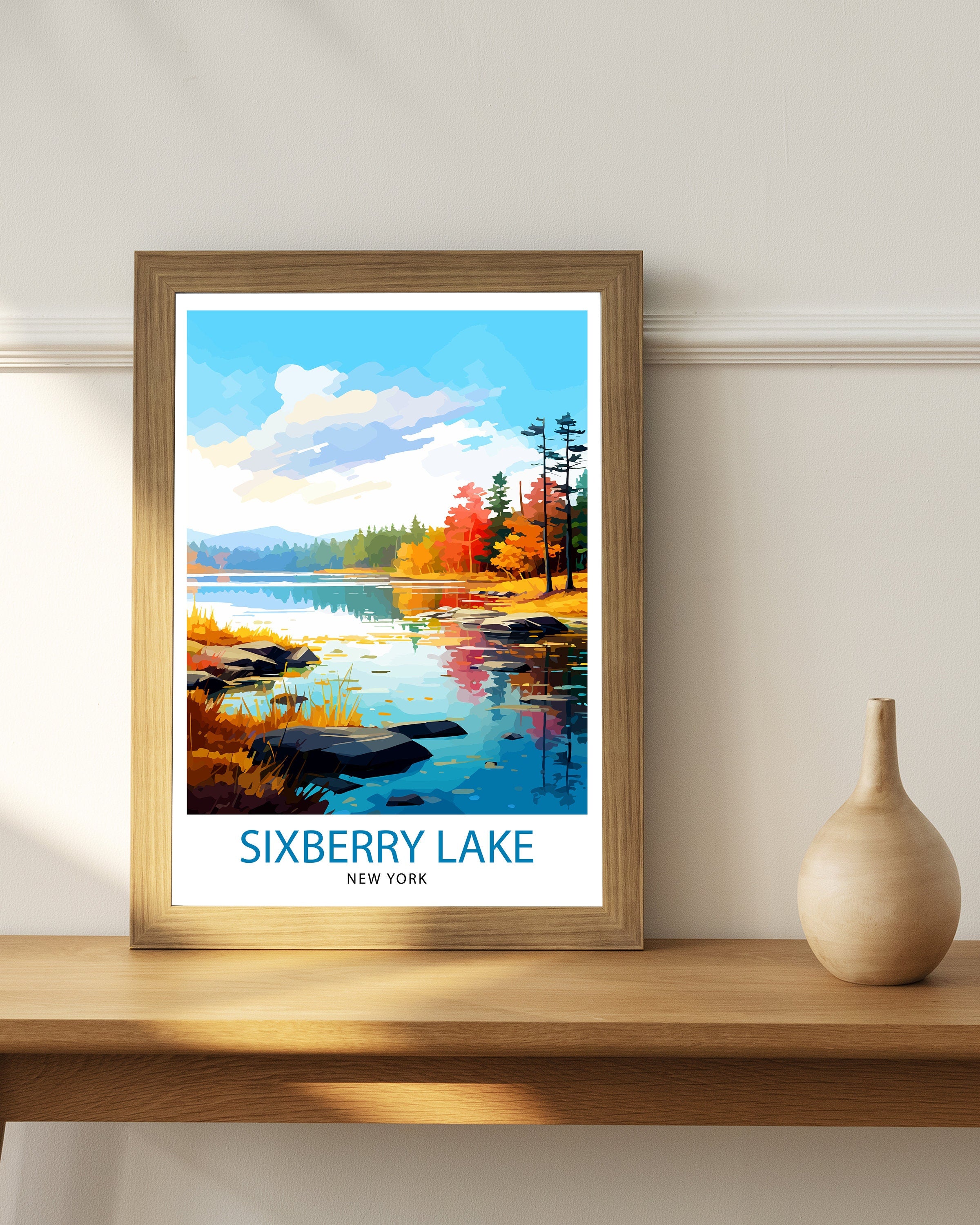 Sixberry Lake France Travel Print France Wall Decor Sixberry Lake Poster French Lake Travel Prints France Art Print Sixberry