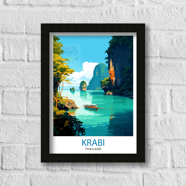 Krabi Thailand Travel Print Krabi Wall Decor Krabi Poster Thailand Travel Prints Krabi Art Print Krabi Illustration Krabi Wall Art Thailand