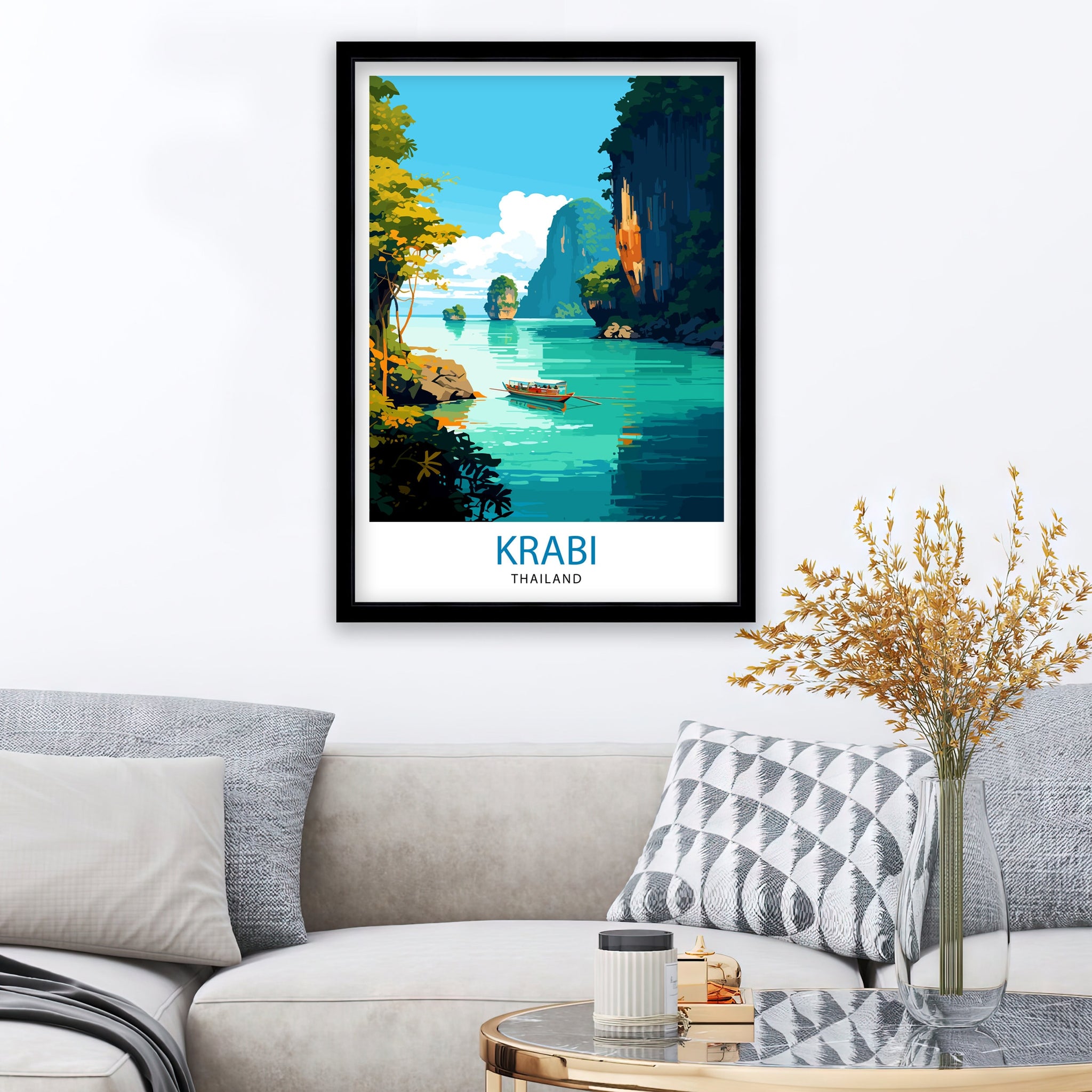 Krabi Thailand Travel Print Krabi Wall Decor Krabi Poster Thailand Travel Prints Krabi Art Print Krabi Illustration Krabi Wall Art Thailand