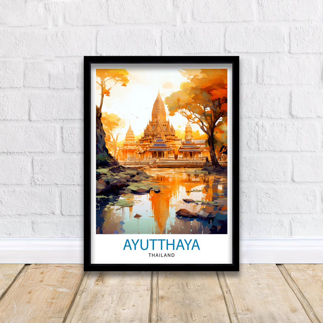 Ayutthaya Thailand Travel Print - Ayutthaya Wall Decor - Ayutthaya Poster - Thailand Travel Prints - Ayutthaya Art Print