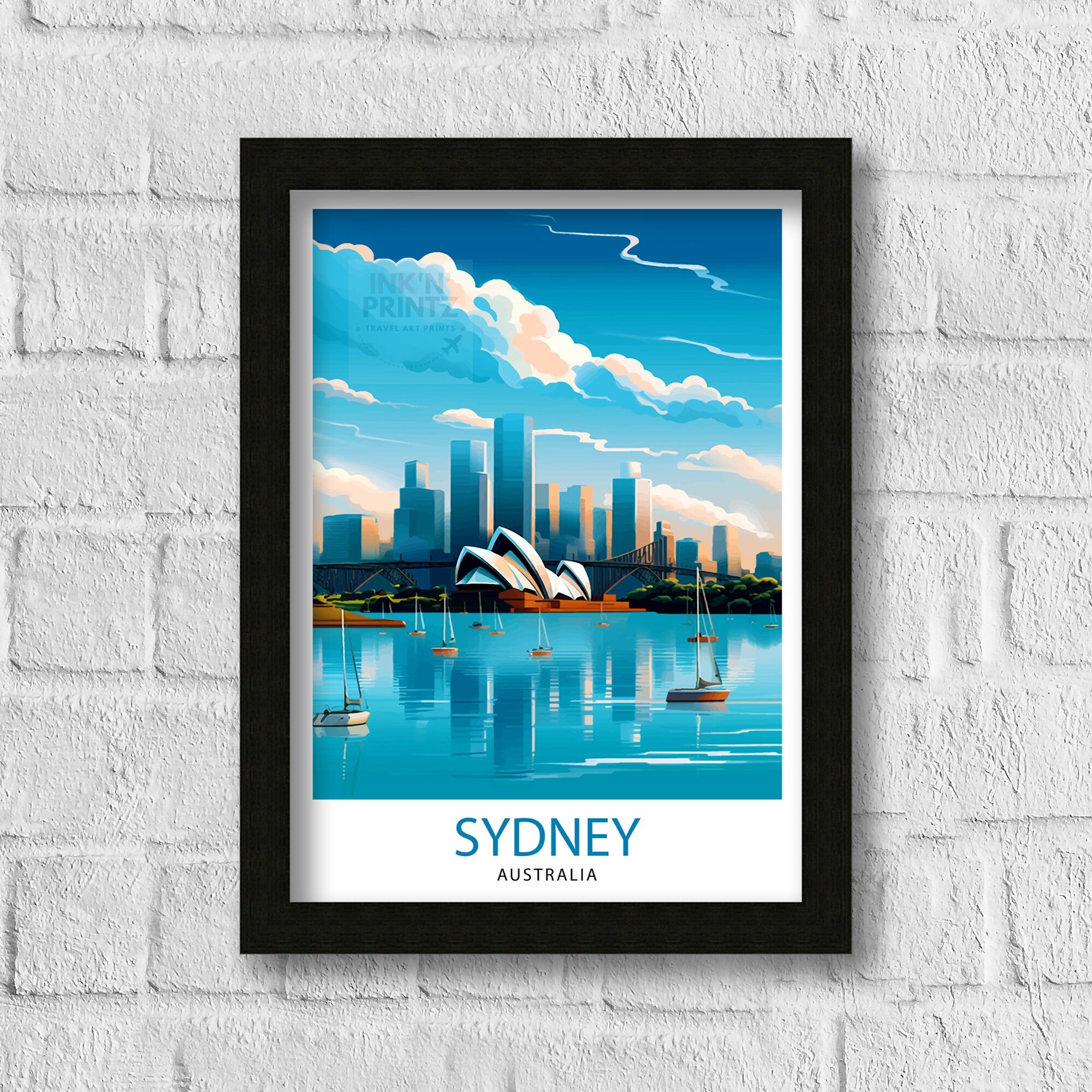Sydney Australia Travel Print Sydney Wall Decor Sydney Poster Australia Travel Prints Sydney Art Print Sydney Illustration Sydney Wall Art