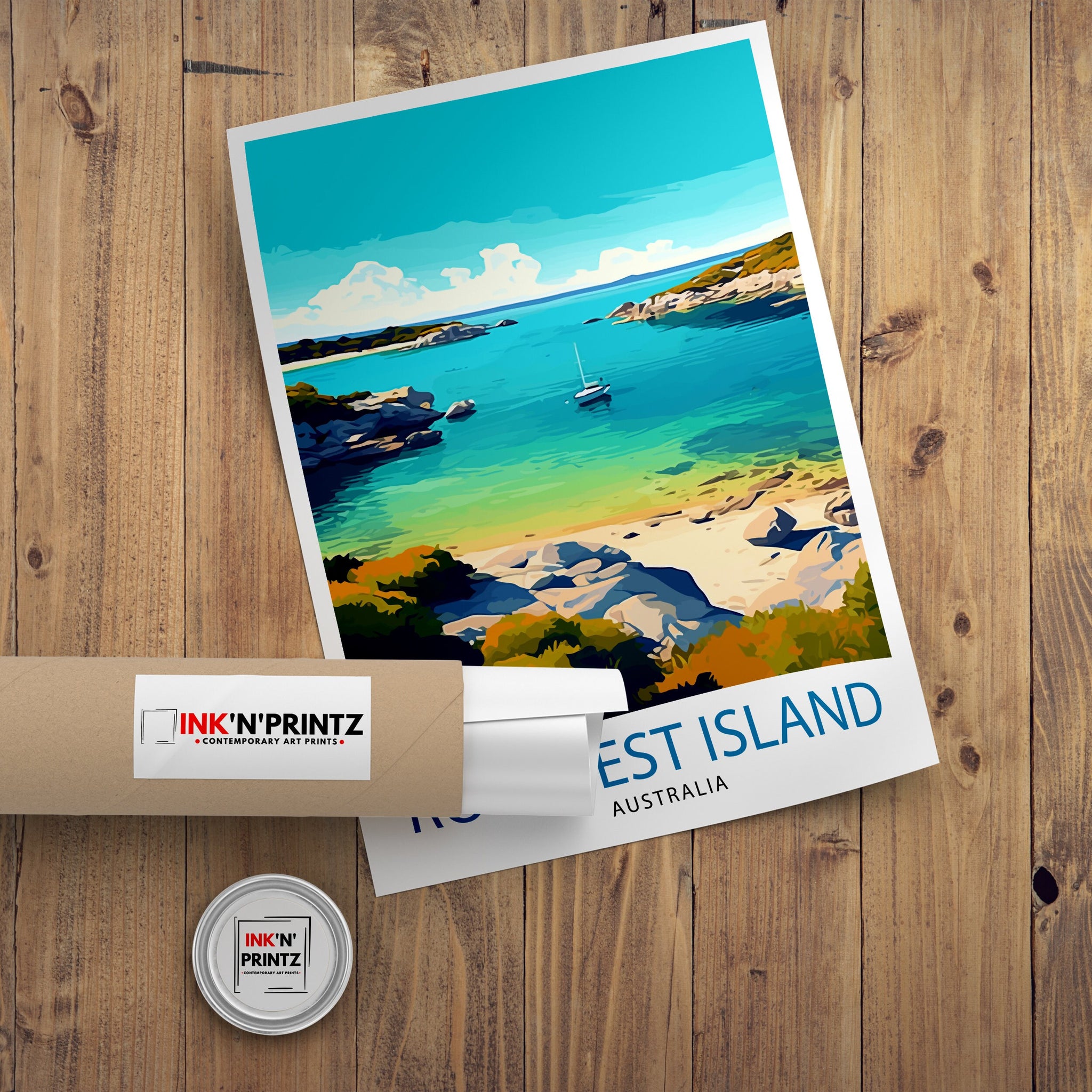 Rottnest Island Australia Travel Print Island Paradise Wall Decor Rottnest Island Poster Australian Travel Prints Coastal Art Print Rottnest
