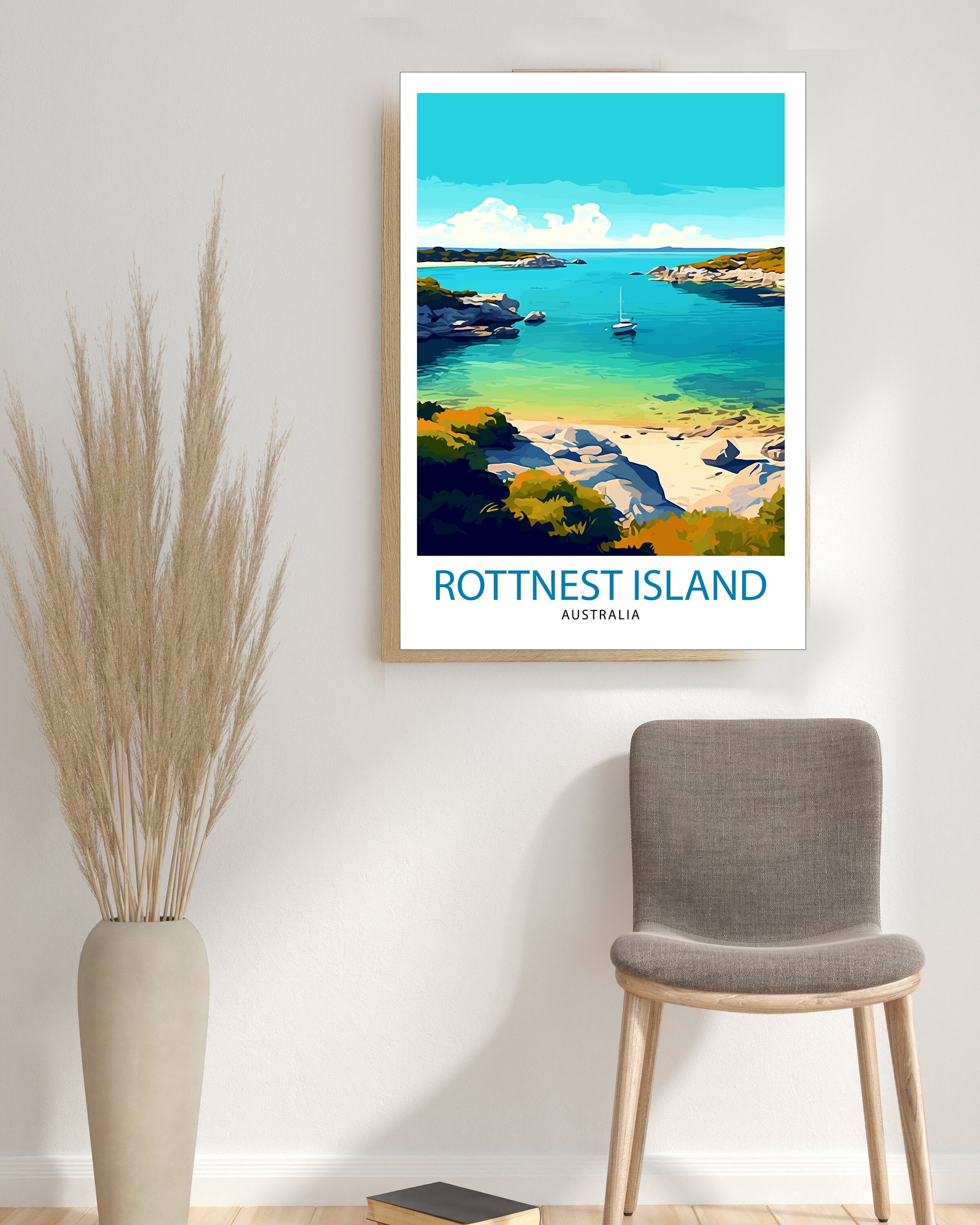 Rottnest Island Australia Travel Print Island Paradise Wall Decor Rottnest Island Poster Australian Travel Prints Coastal Art Print Rottnest