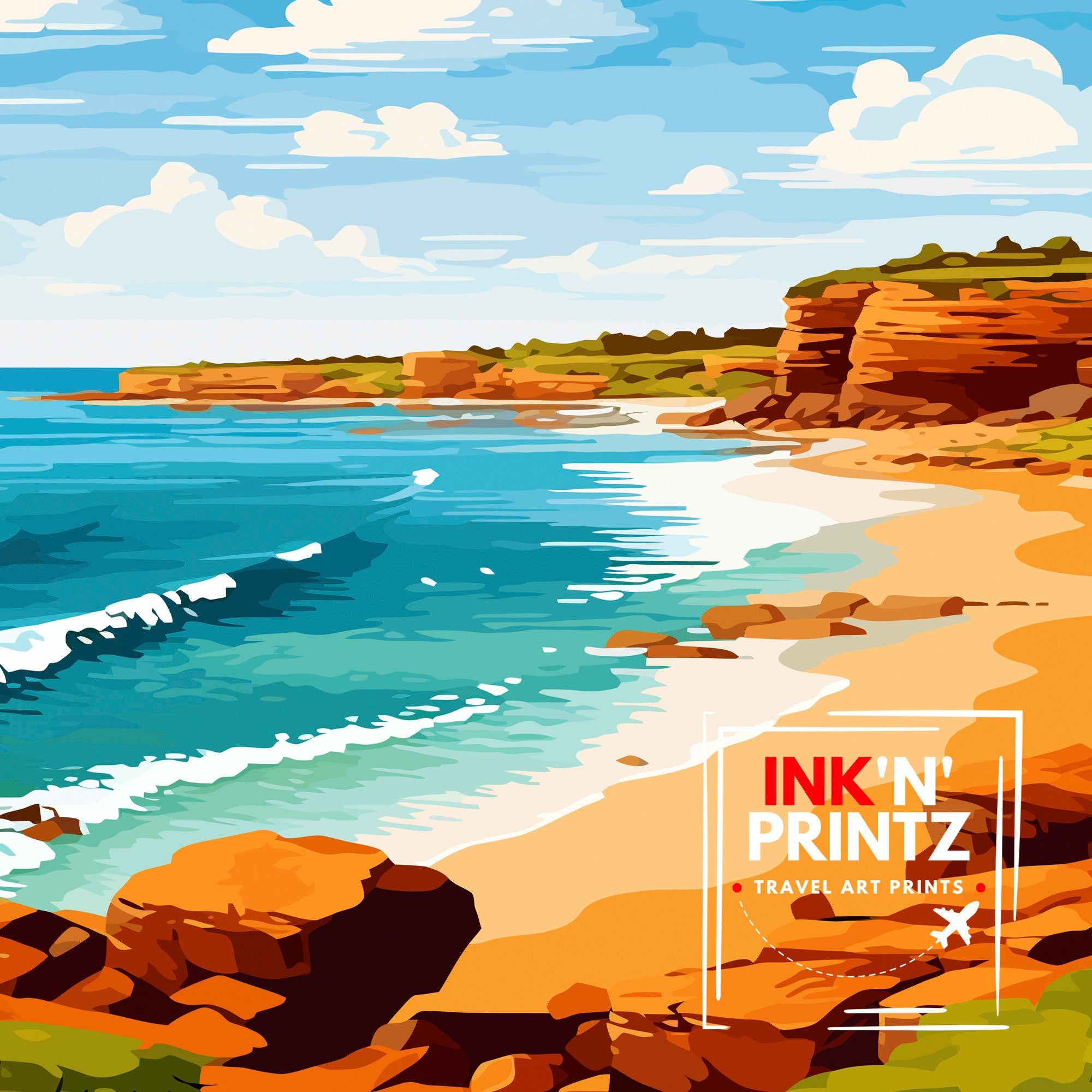 Margaret River Australia Travel Print Coastal Wall Decor Margaret River Poster Australian Travel Prints Margaret River Art Print Beach