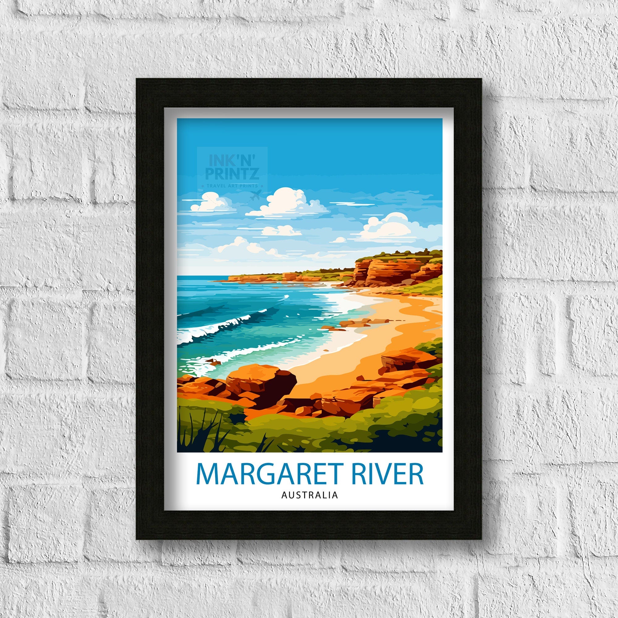 Margaret River Australia Travel Print Coastal Wall Decor Margaret River Poster Australian Travel Prints Margaret River Art Print Beach