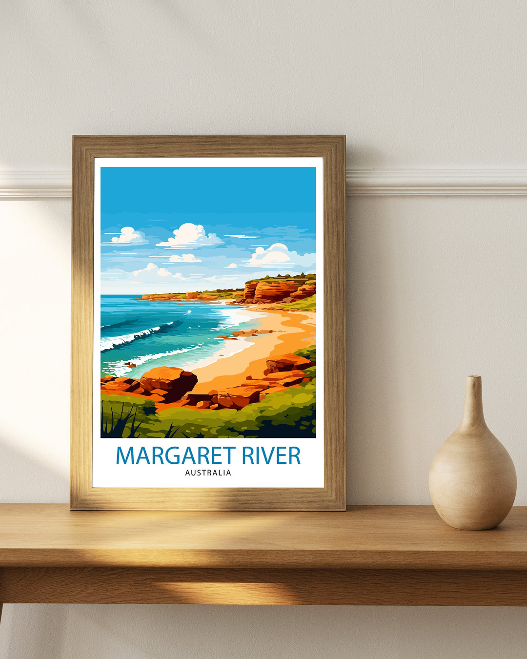 Margaret River Australia Travel Poster Coastal