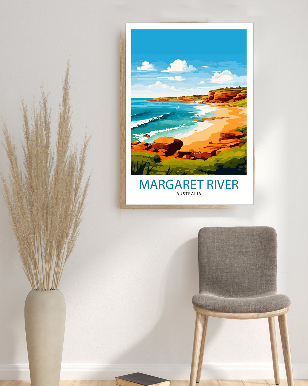 Margaret River Australia Travel Poster Coastal