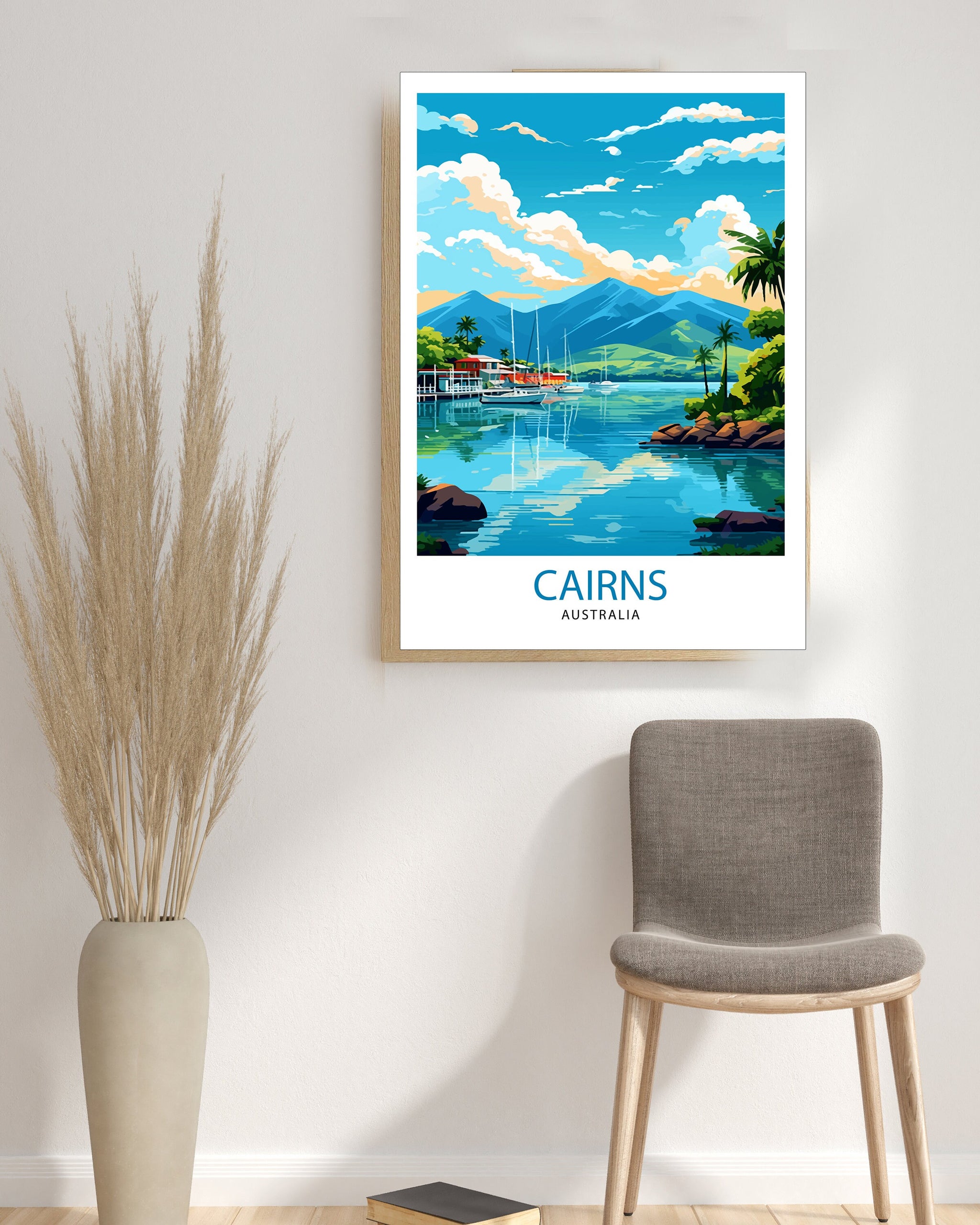 Cairns Australia Travel Poster, Tropical Wall Art