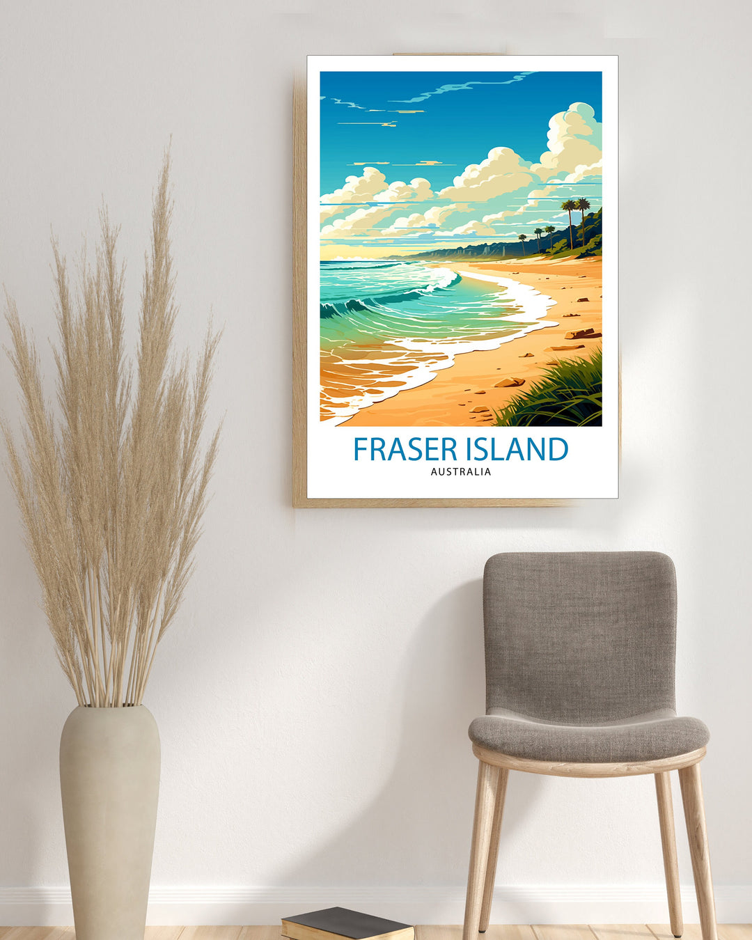 Fraser Island Australia Travel Poster Beach Paradise