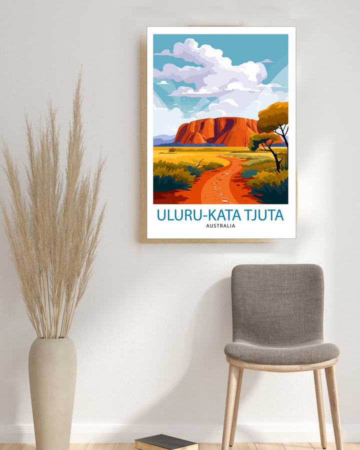 Uluru Kata Tjuta Australia Travel Poster Outback