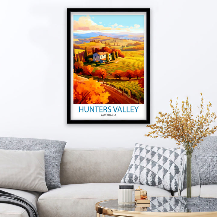 Hunter Valley Australia Travel Poster Hunter Valley