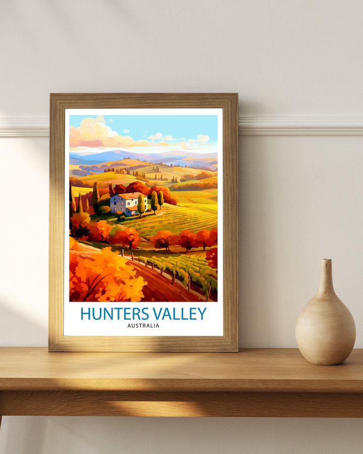 Hunter Valley Australia Travel Poster Hunter Valley