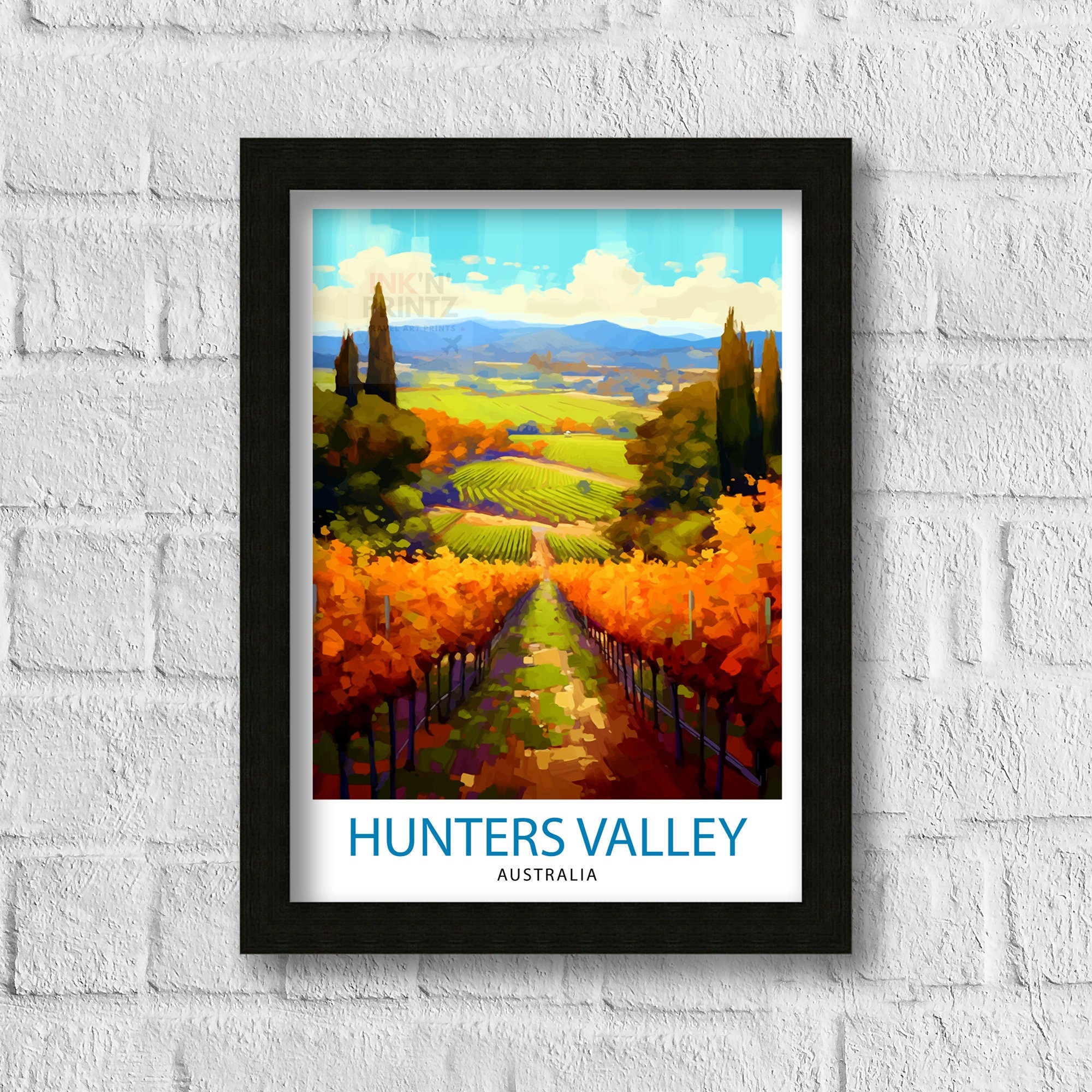 Hunter Valley Australia Print, Australian Wine Country Wall Art