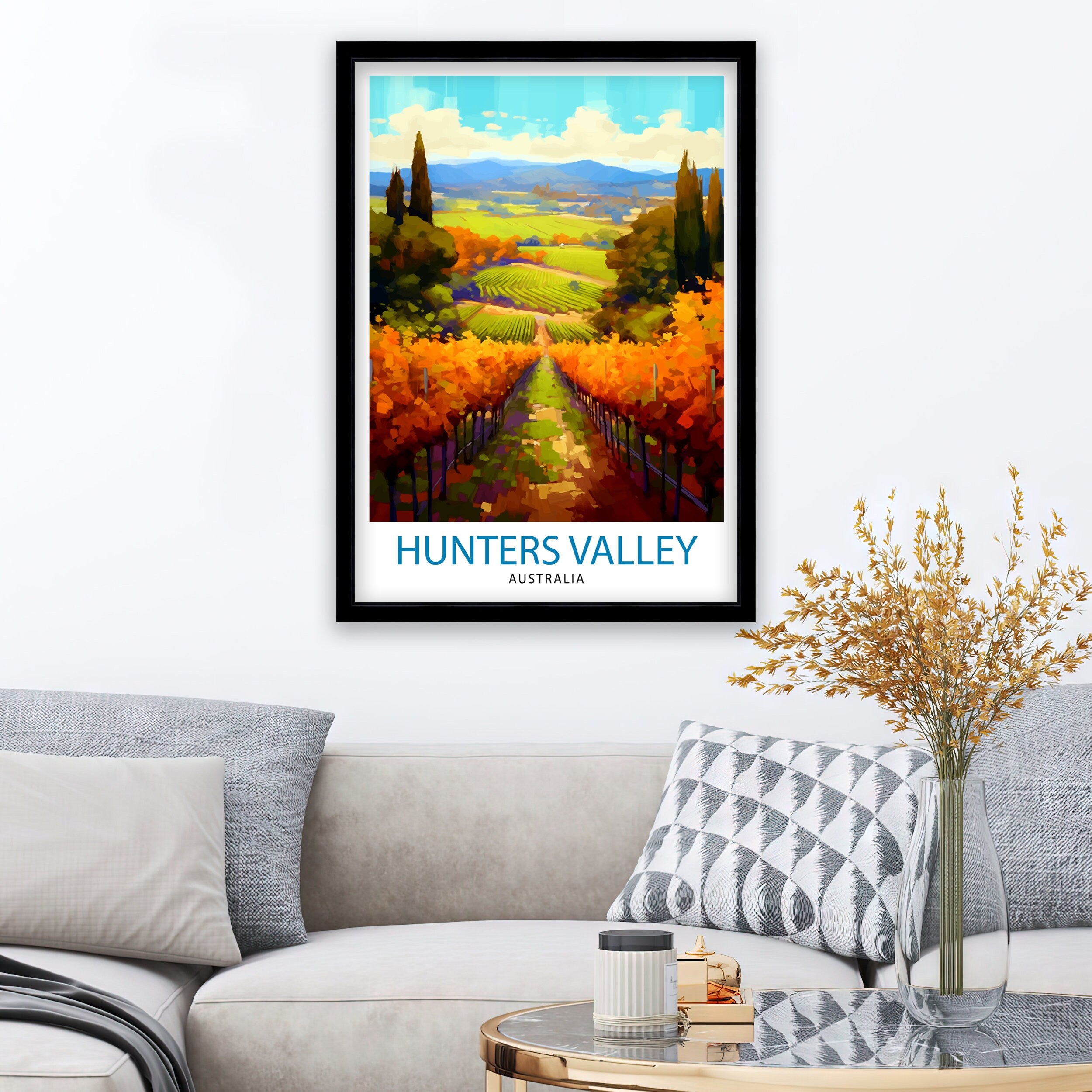 Hunter Valley Australia Print, Australian Wine Country Wall Art
