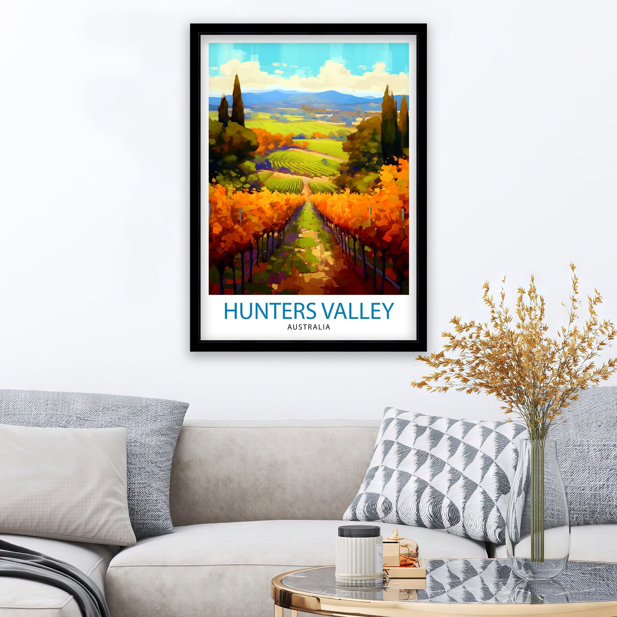 Hunter Valley Australia Print, Australian Wine Country Wall Art