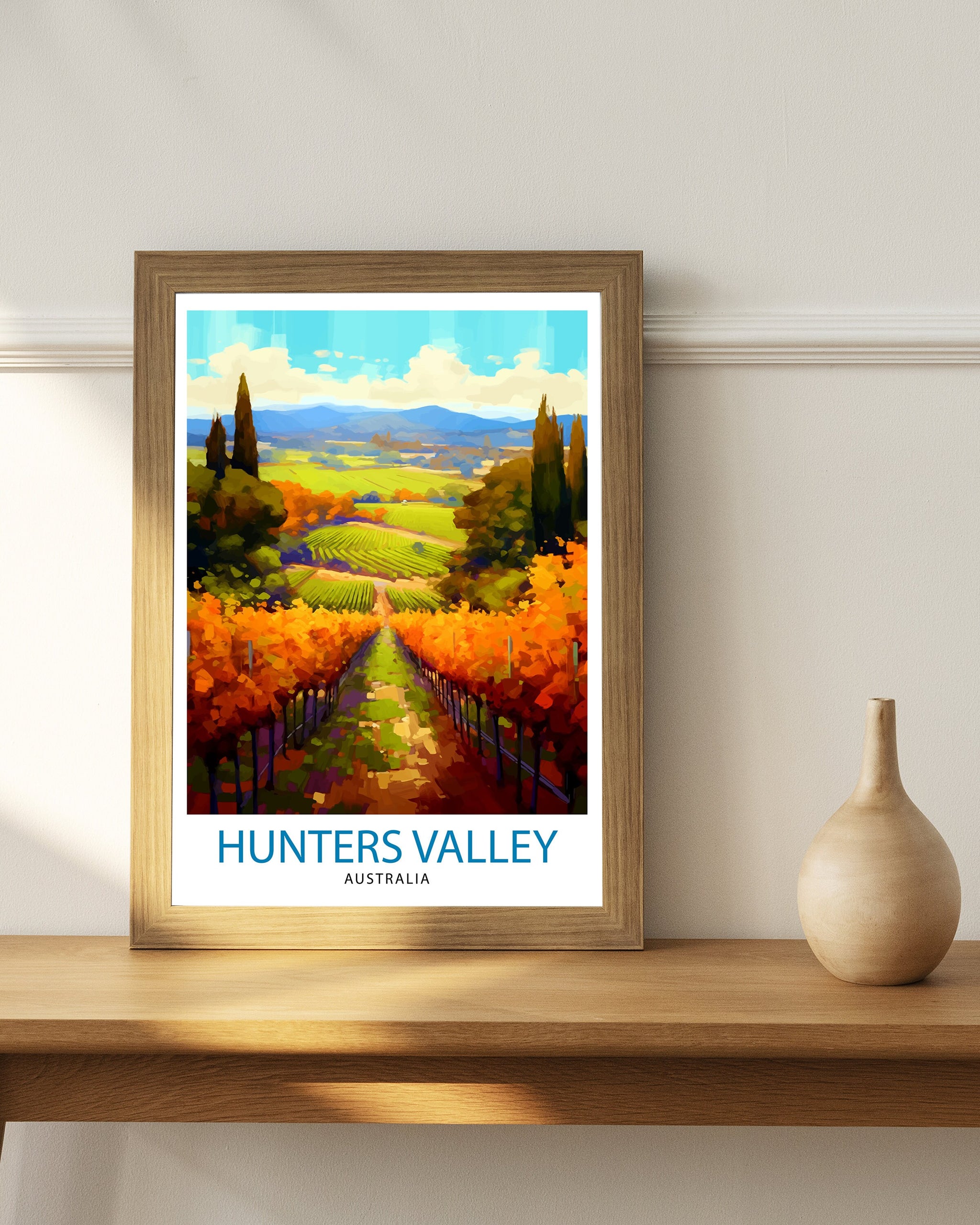 Hunter Valley Australia Print, Australian Wine Country Wall Art