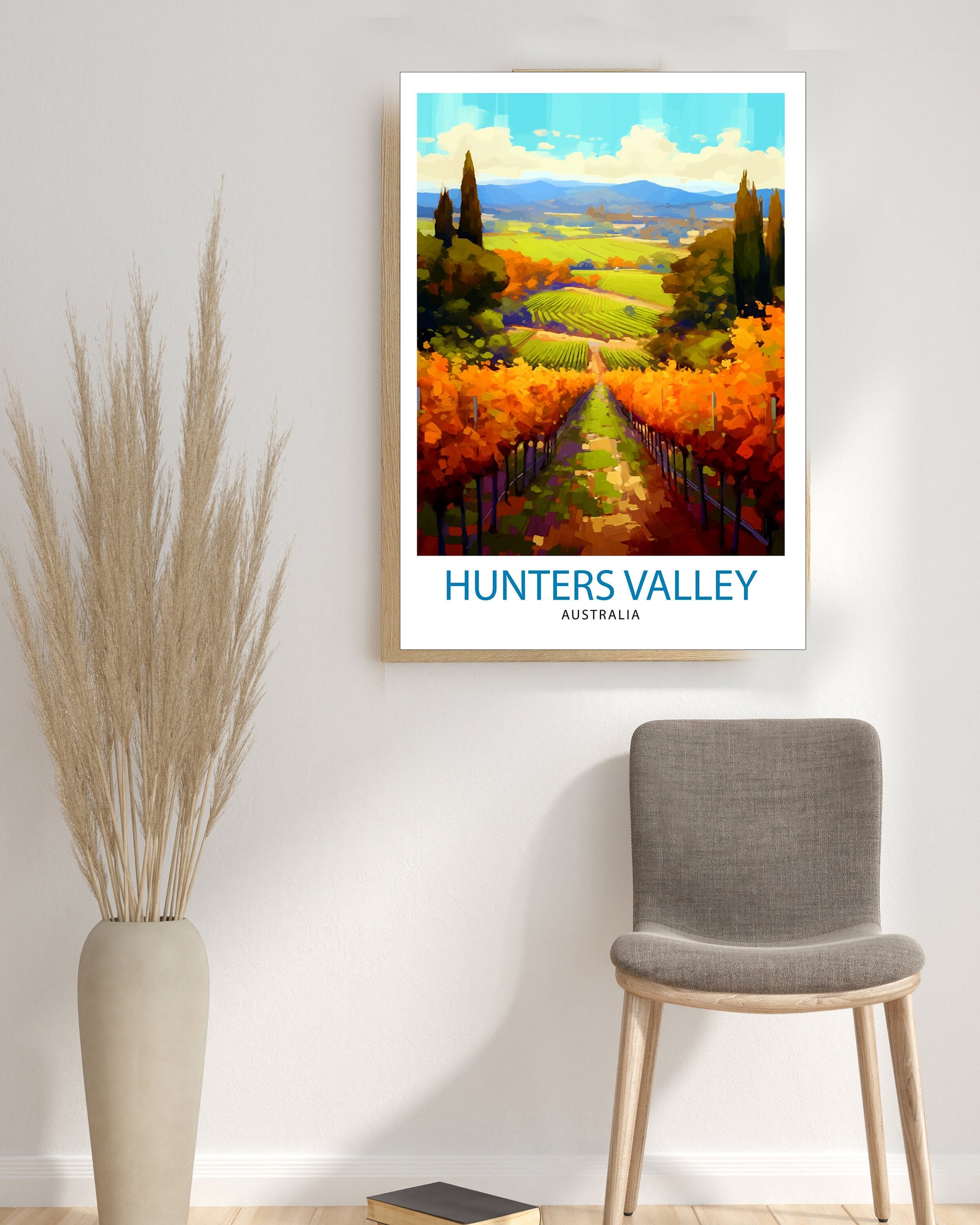 Hunter Valley Australia Print, Australian Wine Country Wall Art