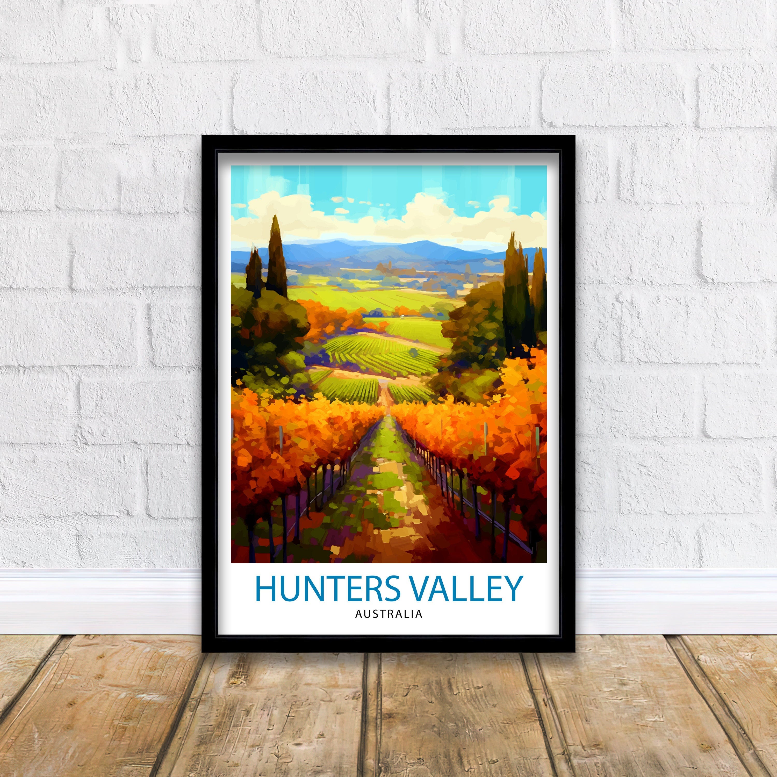 Hunter Valley Australia Print, Australian Wine Country Wall Art