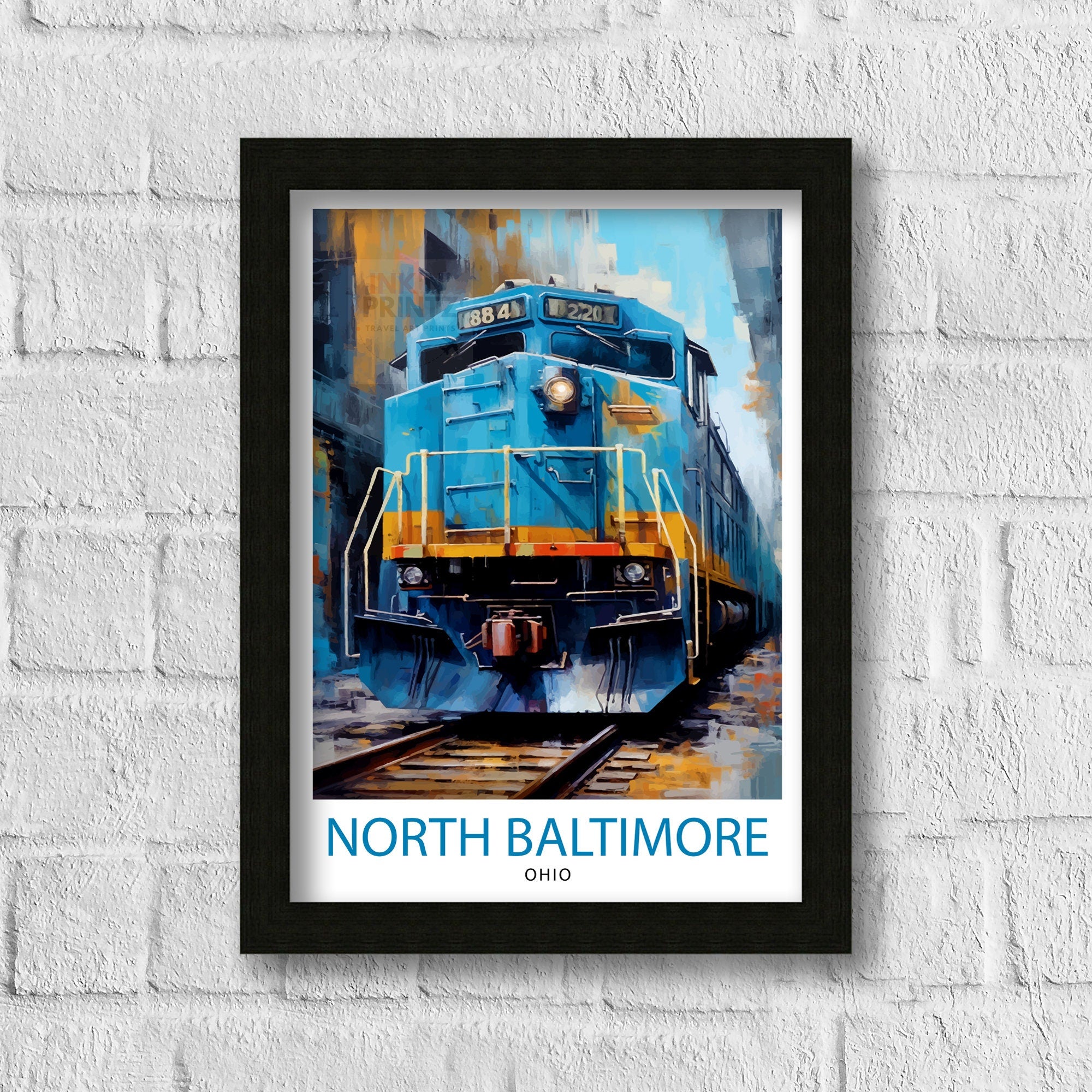 North Baltimore Freight Terminal Print| Industrial Wall Decor Railroad Yard Poster Urban Transportation Art Freight Terminal Illustration