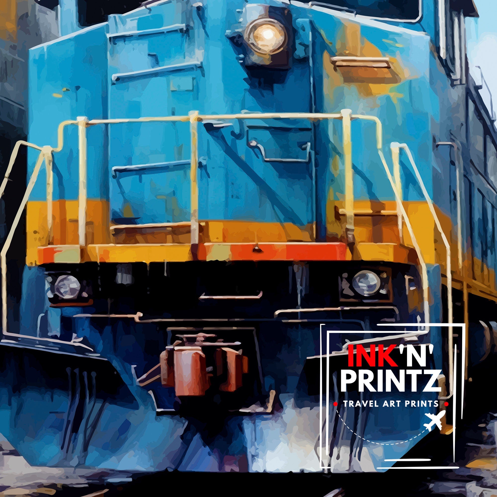 North Baltimore Freight Terminal Print| Industrial Wall Decor Railroad Yard Poster Urban Transportation Art Freight Terminal Illustration