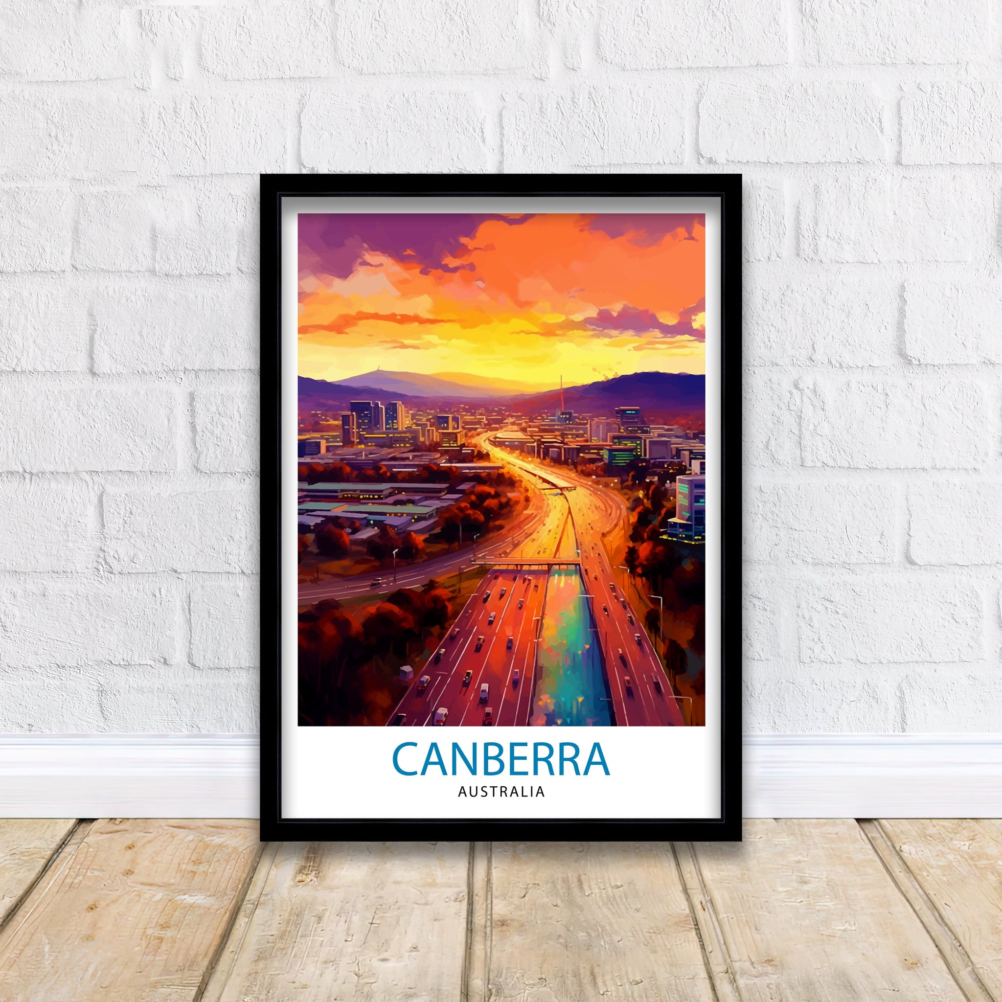 Canberra Australia Travel Print Canberra Wall Decor Australian Capital City Poster Canberra Travel Prints Cityscape Art Print Canberra