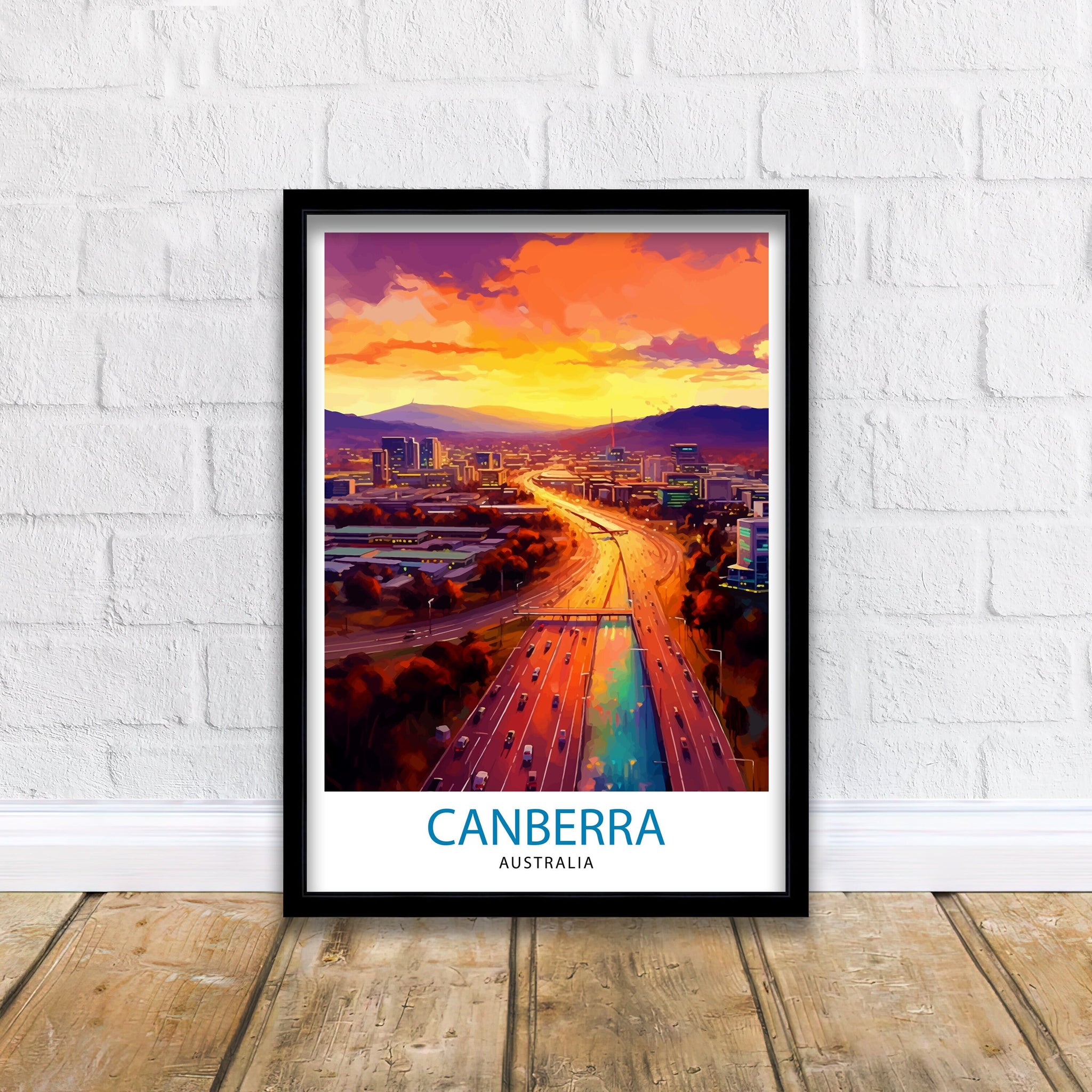 Canberra Australia Travel Print Canberra Wall Decor Australian Capital City Poster Canberra Travel Prints Cityscape Art Print Canberra
