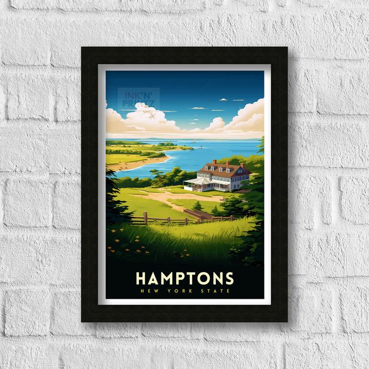 Hamptons New York State Travel Poster