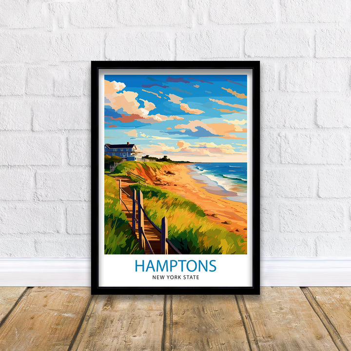 Hamptons New York State Travel Poster