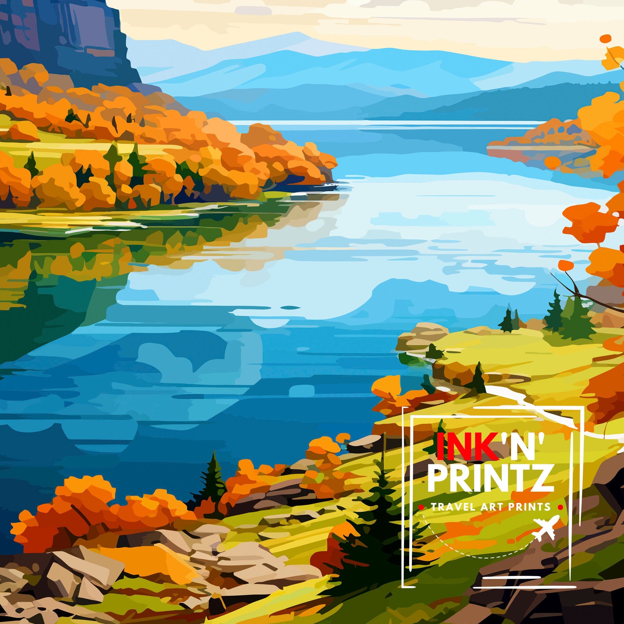 Finger Lakes New York State Travel Print| Finger Lakes Wall Decor Finger Lakes Poster New York State Travel Prints Finger Lakes Art Print
