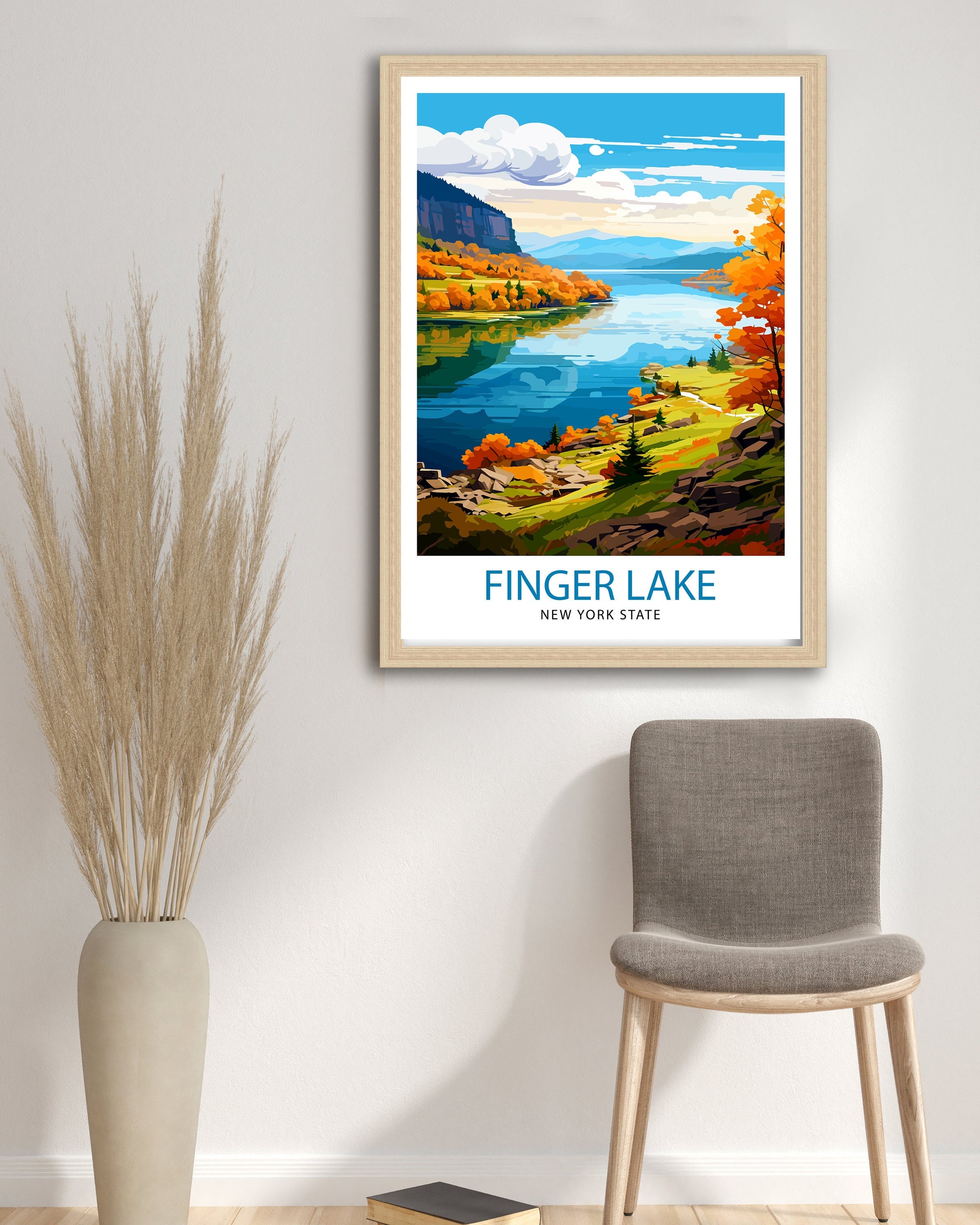 Finger Lakes New York State Travel Print| Finger Lakes Wall Decor Finger Lakes Poster New York State Travel Prints Finger Lakes Art Print