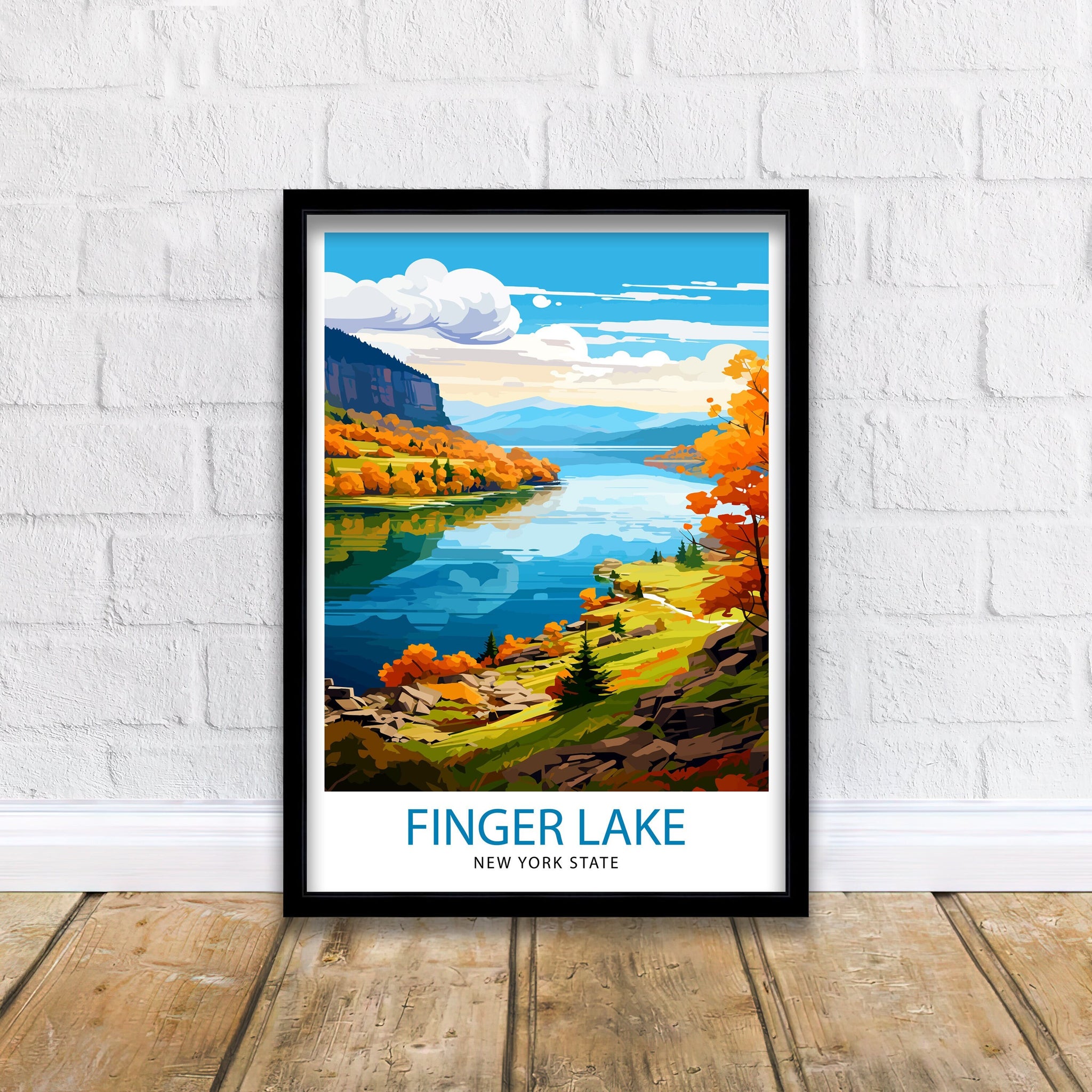 Finger Lakes New York State Travel Print| Finger Lakes Wall Decor Finger Lakes Poster New York State Travel Prints Finger Lakes Art Print