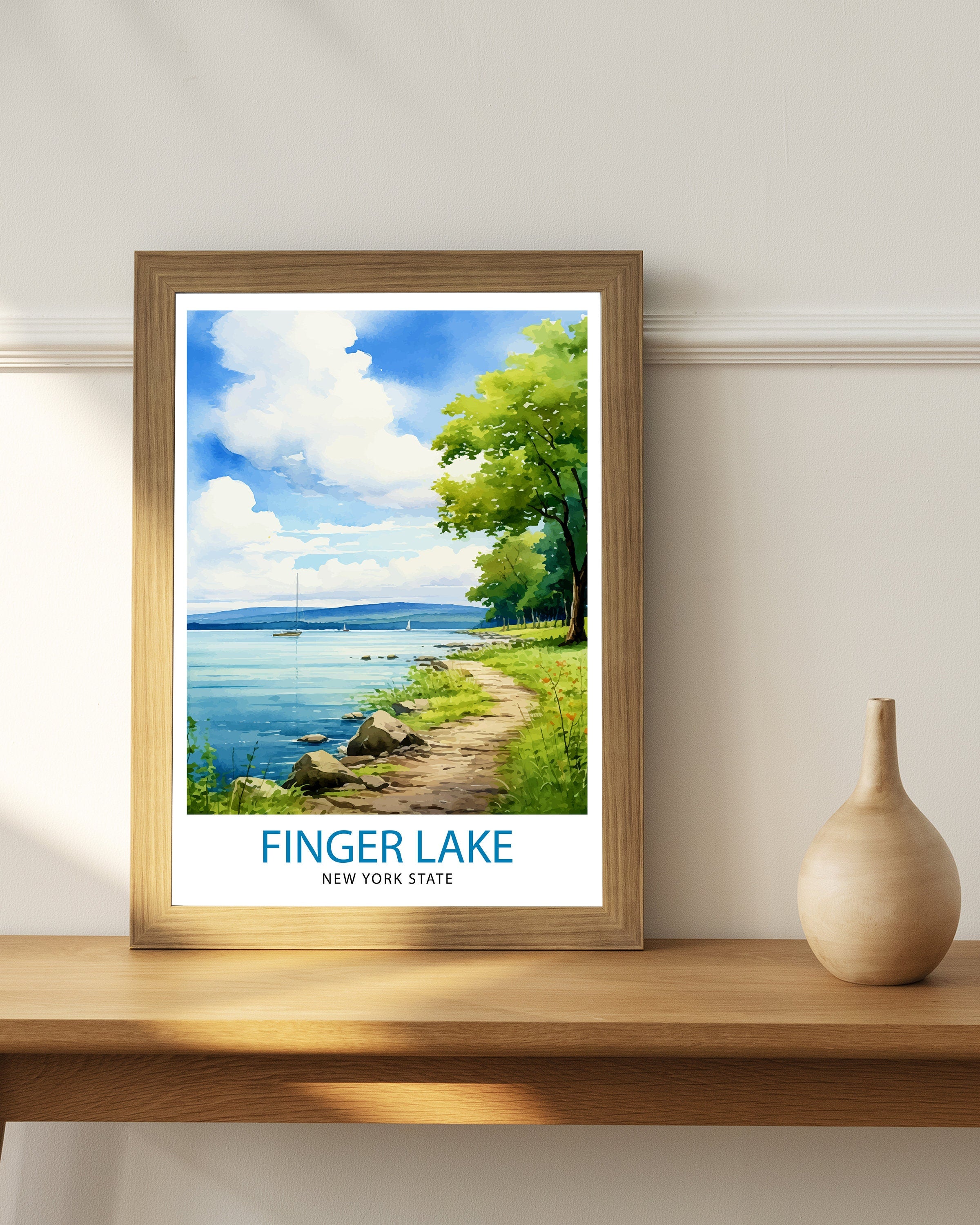 Finger Lakes New York State Travel Print| Finger Lakes Wall Decor Finger Lakes Poster New York State Travel Prints Finger Lakes Art Print