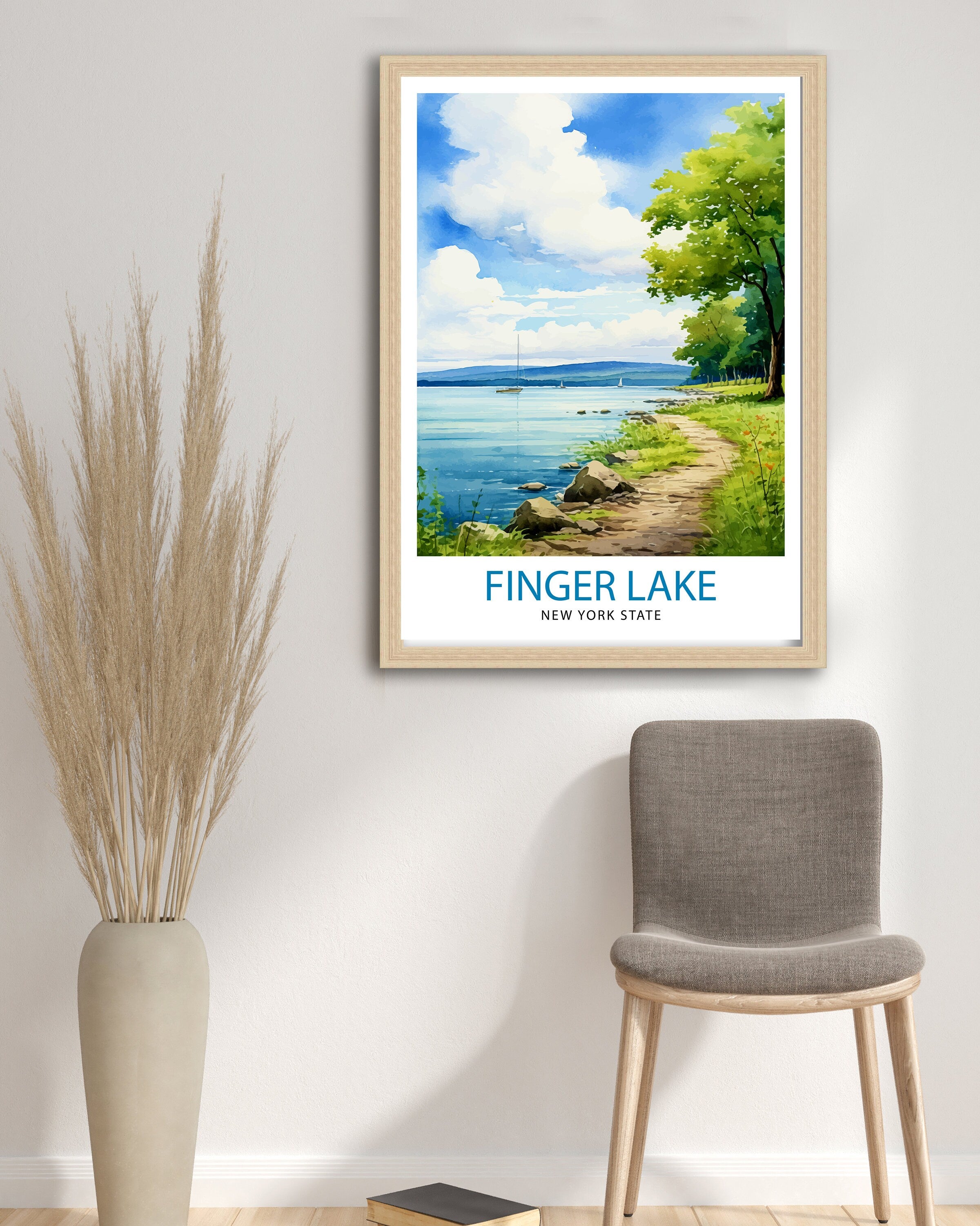 Finger Lakes New York State Travel Print| Finger Lakes Wall Decor Finger Lakes Poster New York State Travel Prints Finger Lakes Art Print