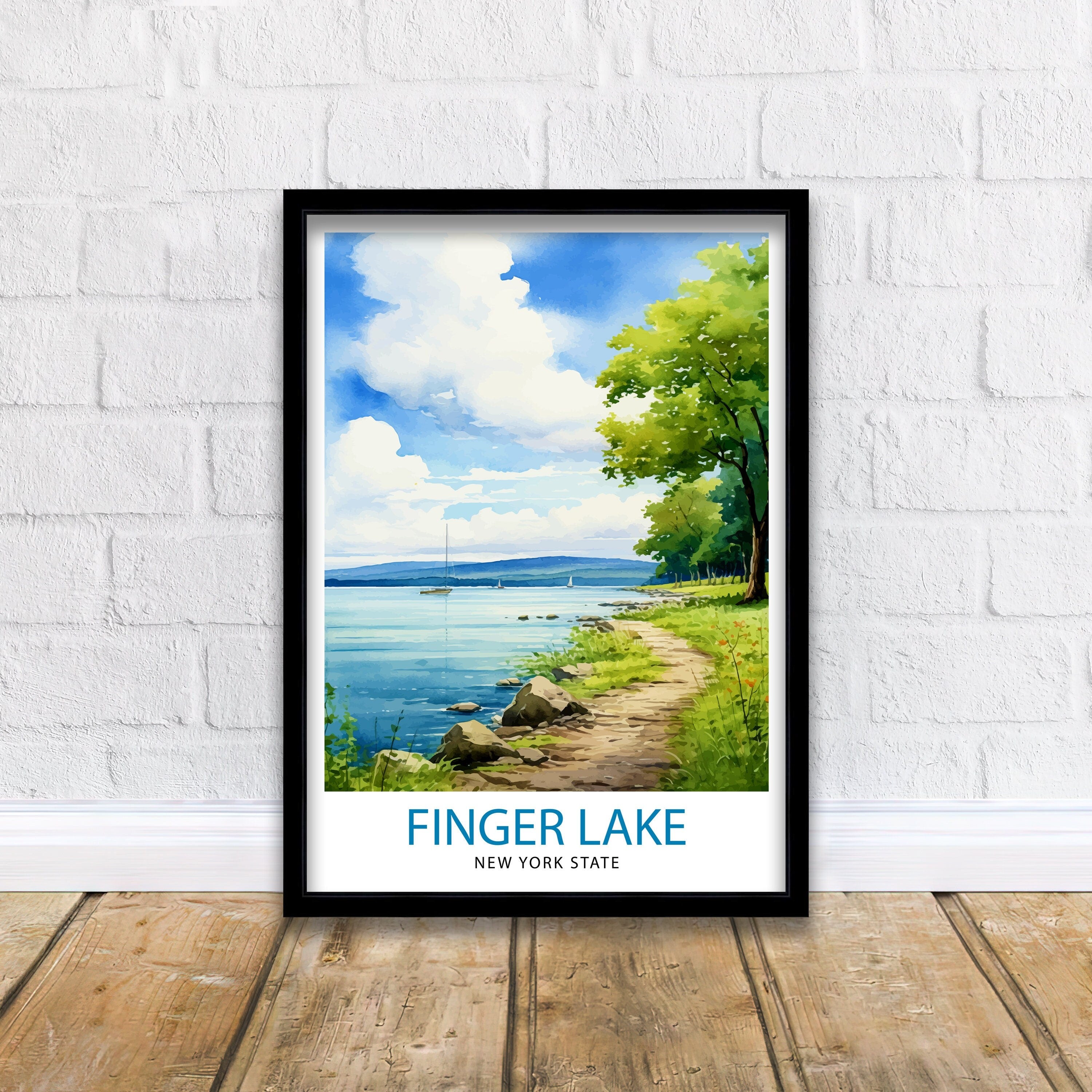 Finger Lakes New York State Travel Print| Finger Lakes Wall Decor Finger Lakes Poster New York State Travel Prints Finger Lakes Art Print