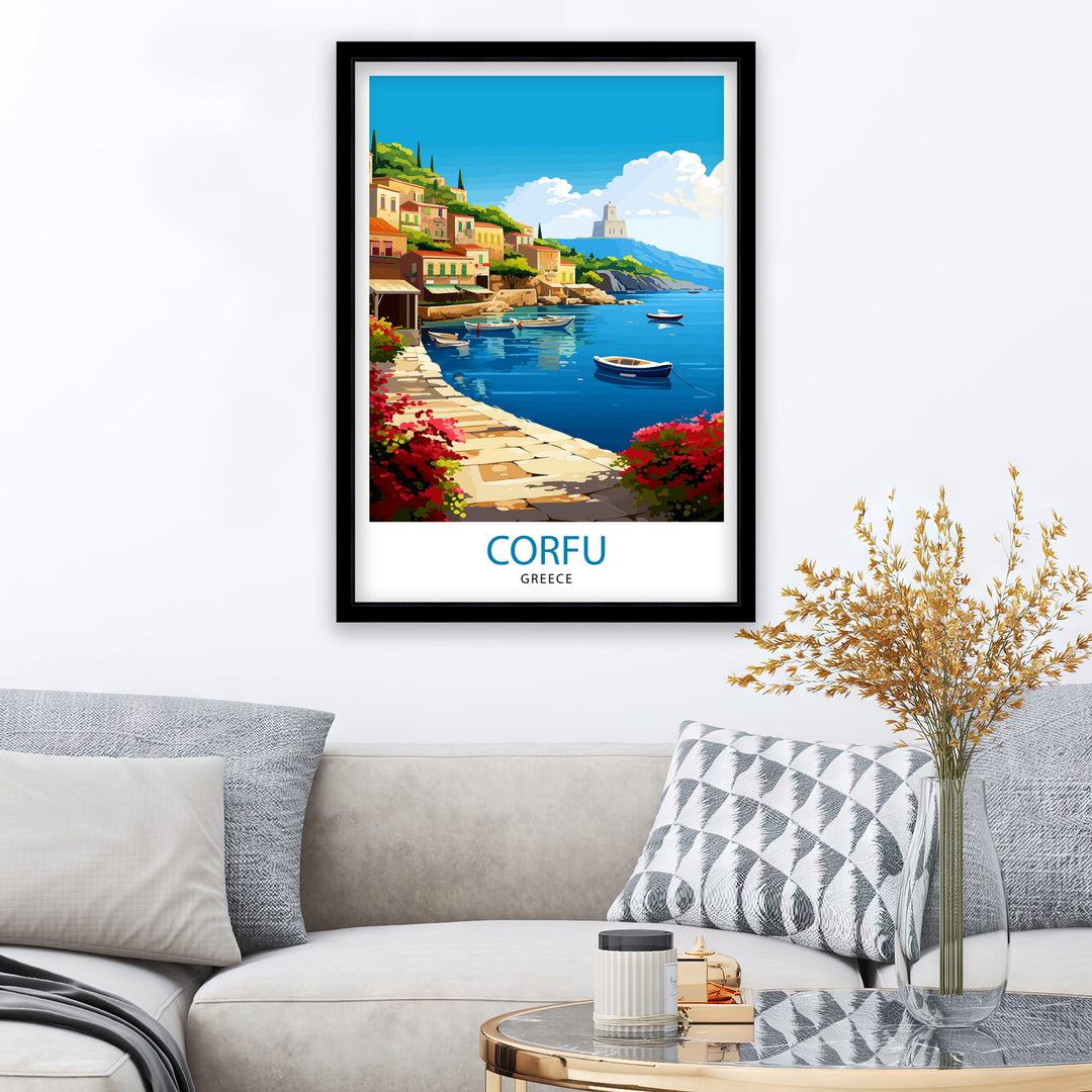 Corfu Greece Travel Poster Corfu