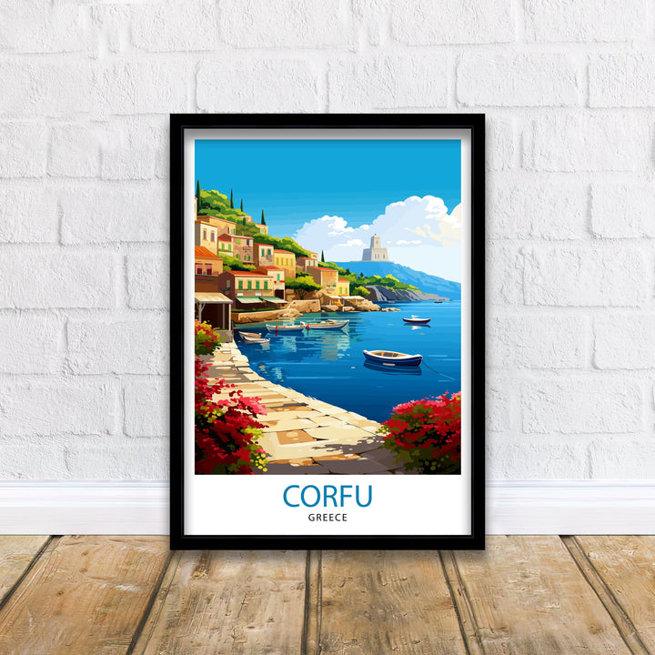 Corfu Greece Travel Poster Corfu