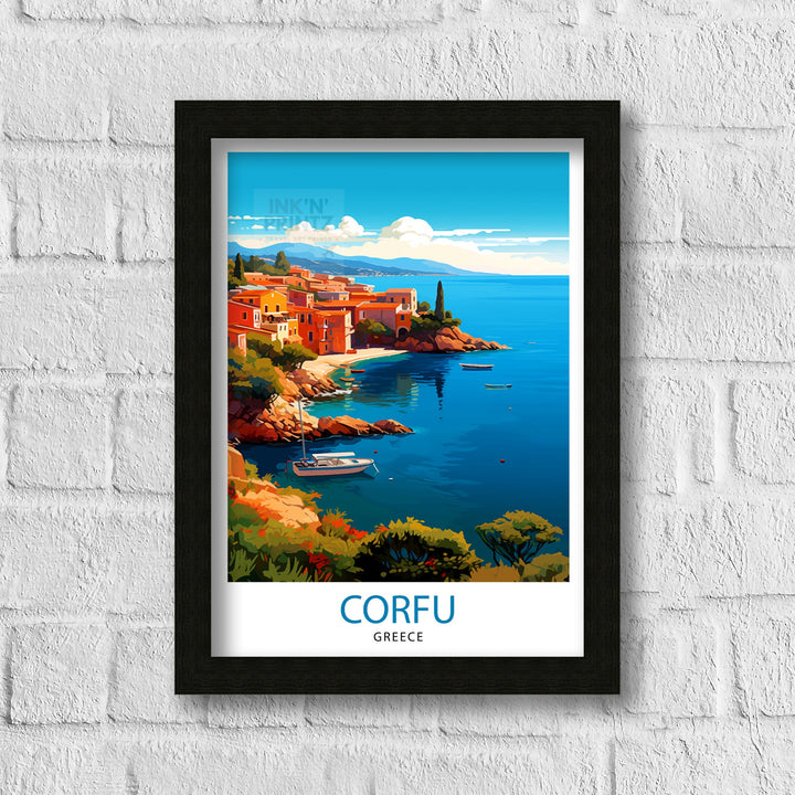 Corfu Greece Travel Poster Corfu Island