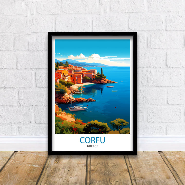 Corfu Greece Travel Poster Corfu Island