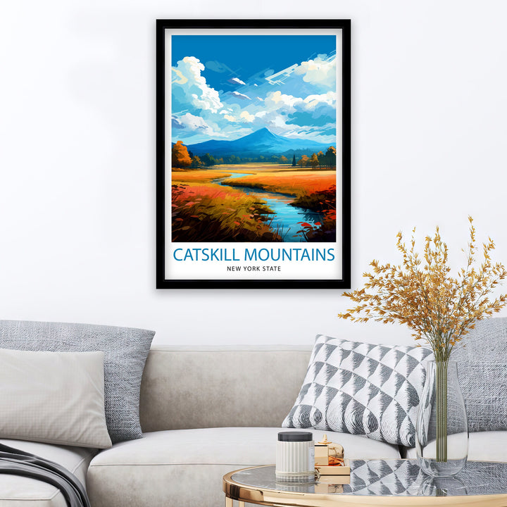 Catskill Mountains New York State Travel Poster Catskill