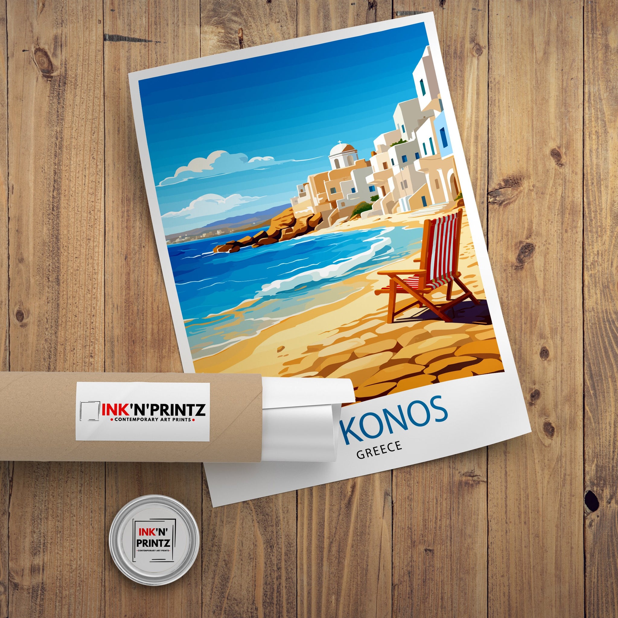 Mykonos Greece Travel Print Mykonos Wall Decor Mykonos Island Poster Greece Travel Prints Mykonos Art Print Mykonos Illustration