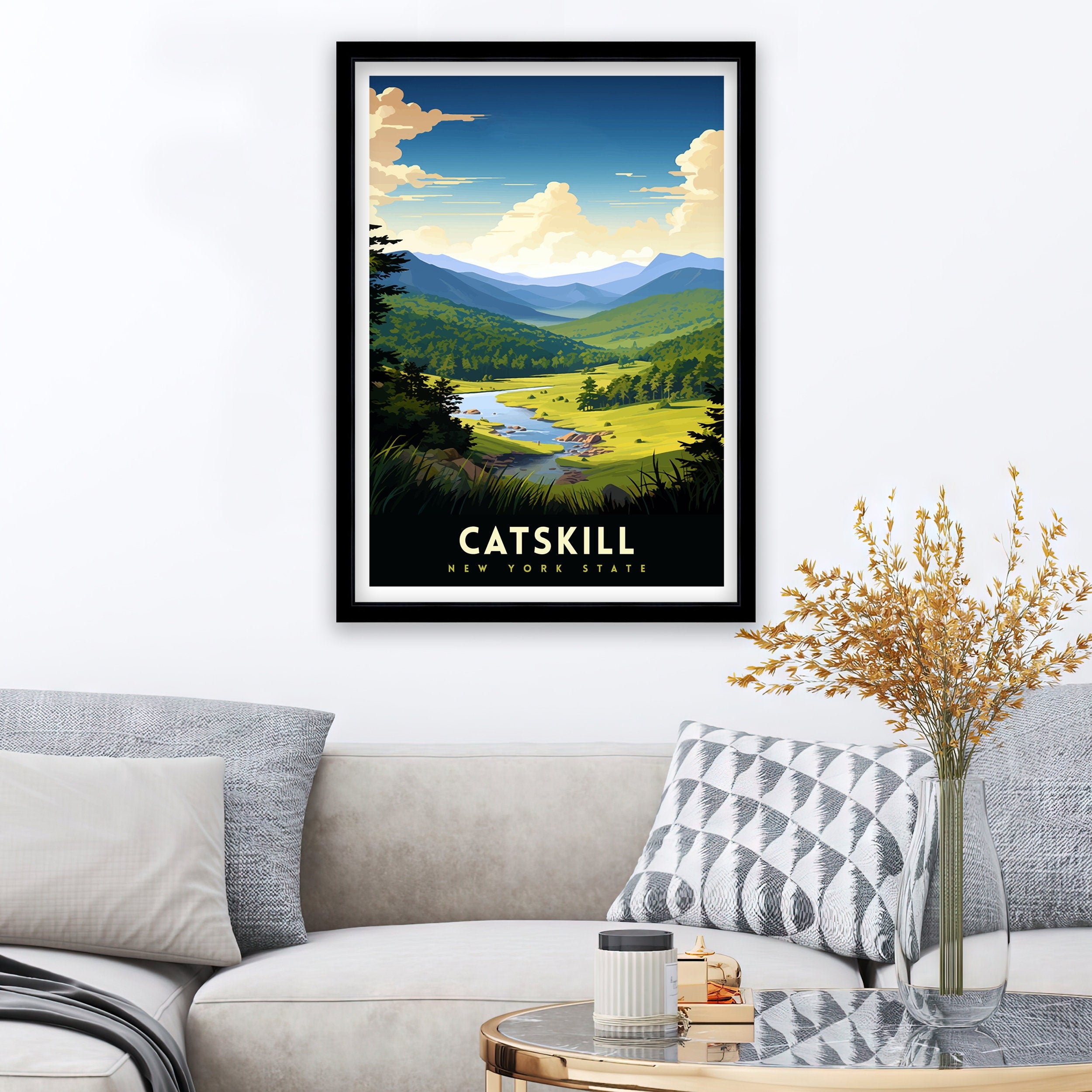 Catskill Mountains New York State Travel Print Catskill Wall Decor Catskill Mountains Poster New York State Travel Prints Catskill Art Print