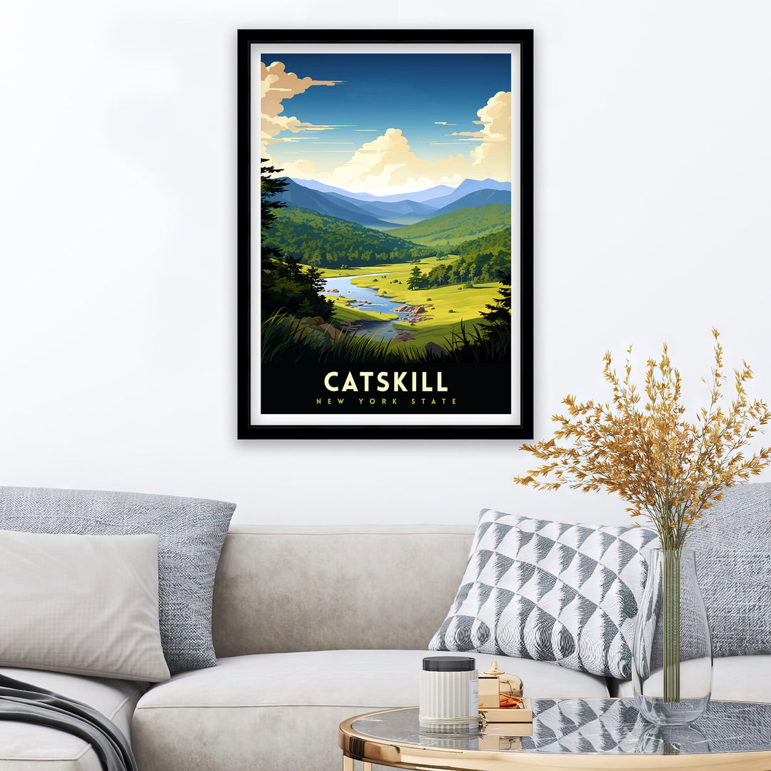 Catskill Mountains New York State Travel Poster Catskill