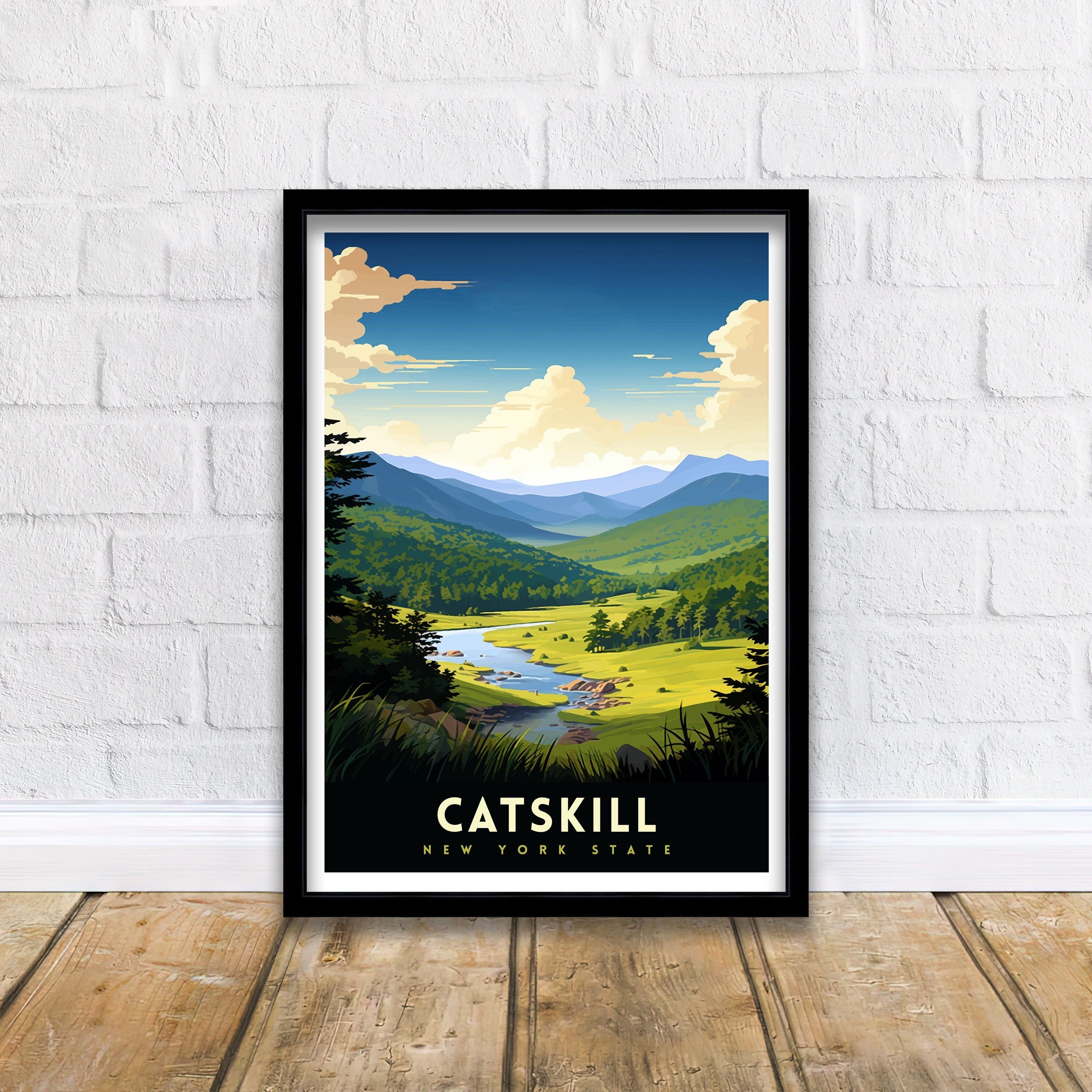 Catskill Mountains New York State Travel Print Catskill Wall Decor Catskill Mountains Poster New York State Travel Prints Catskill Art Print