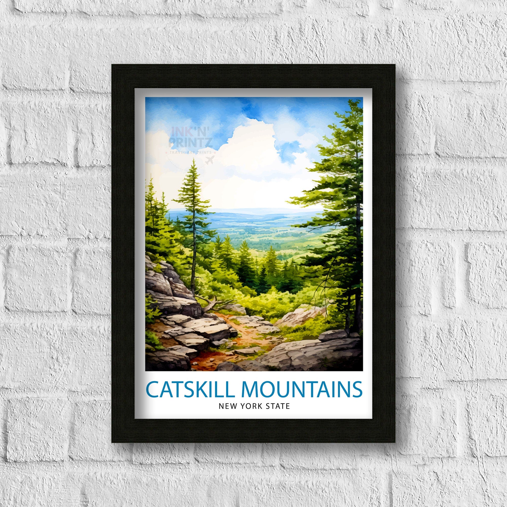 Catskill Mountains Travel Poster, New York State Art Print