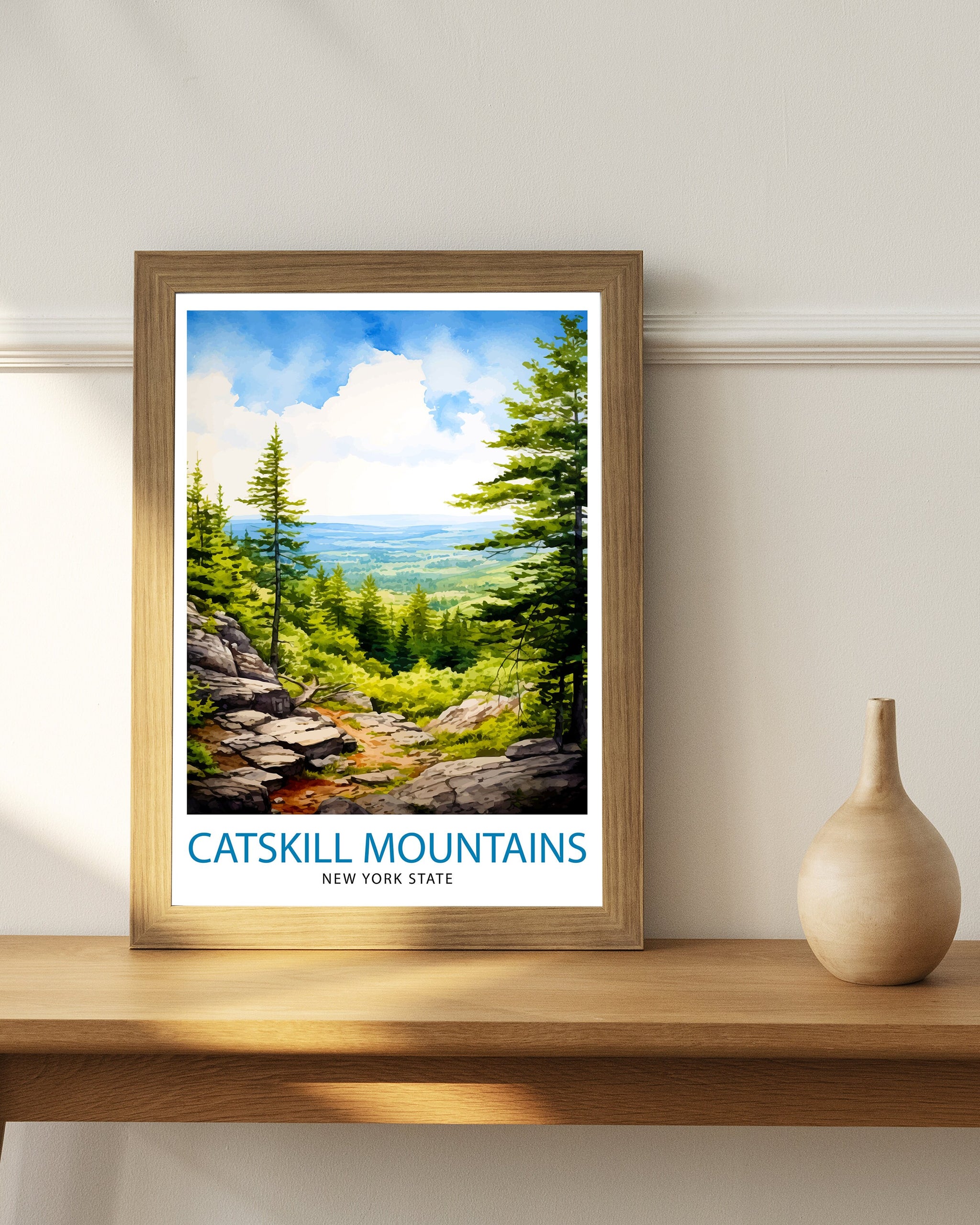 Catskill Mountains Travel Poster, New York State Art Print