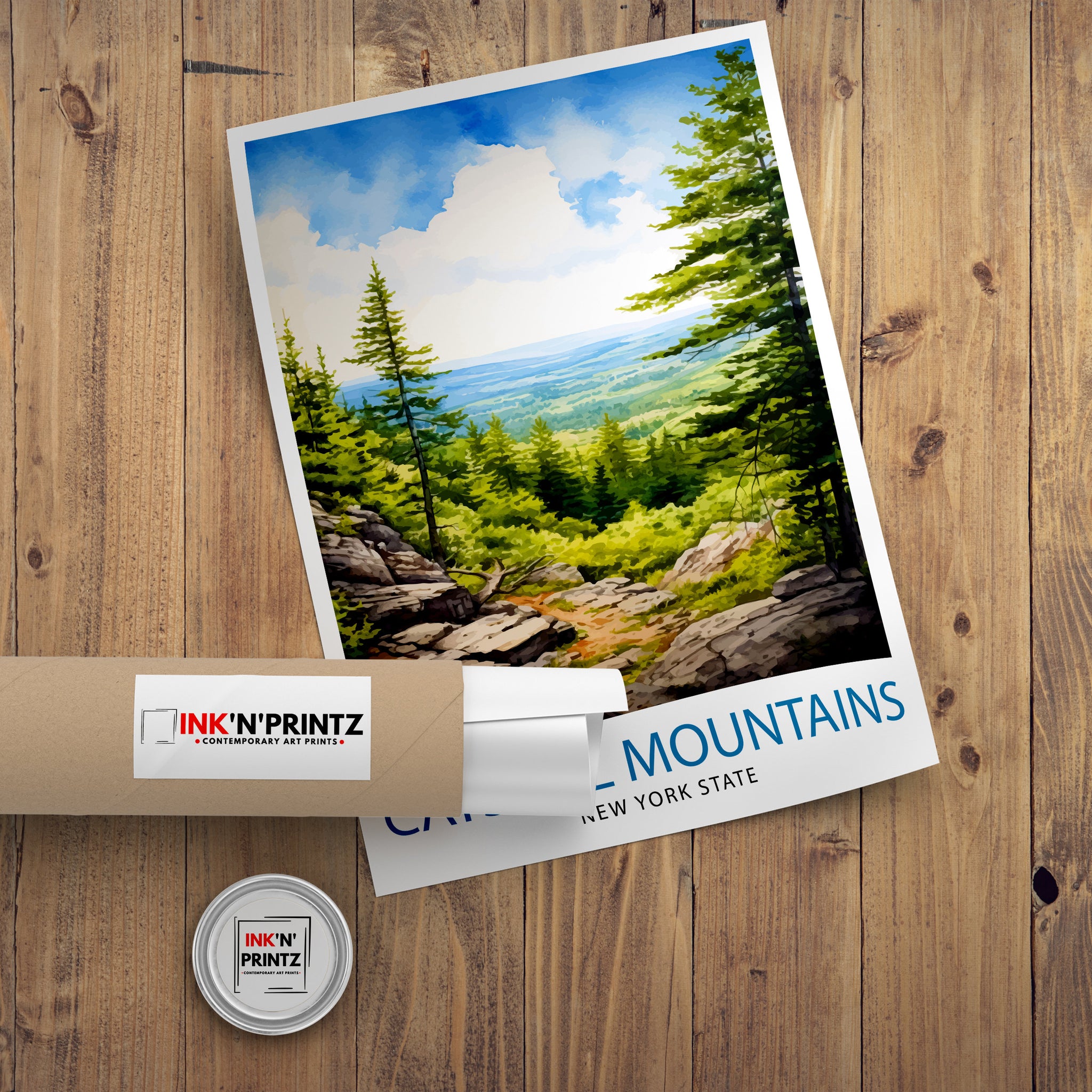 Catskill Mountains Travel Poster, New York State Art Print
