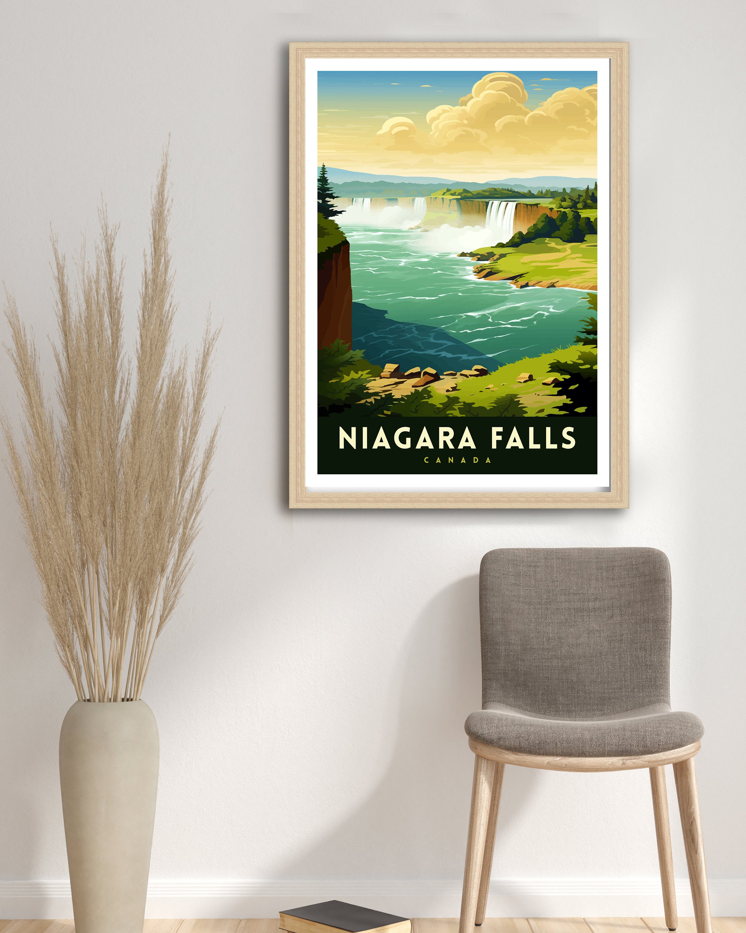 Niagara Falls Travel Print Waterfall Wall Decor Niagara Falls Poster Natural Wonder Travel Prints Niagara Falls Art Print Waterfall