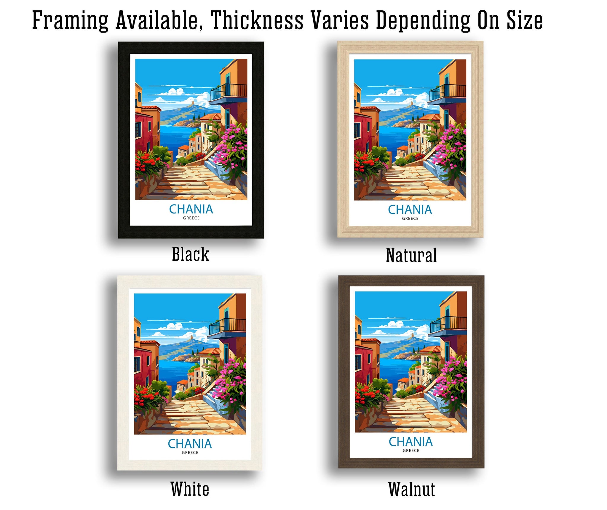 Chania Greece Travel Print Chania Wall Decor Chania Poster Greece Travel Prints Chania Art Print Chania Illustration Chania Wall Art